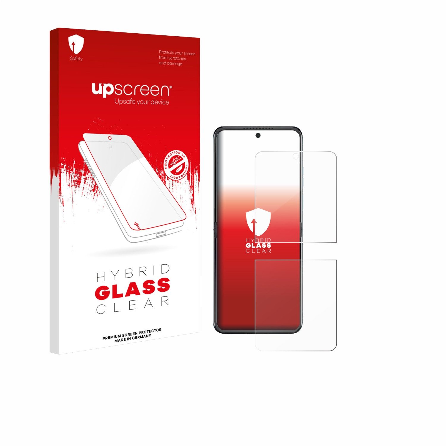 upscreen Displayschutzglas Folie für Motorola Razr 60, Schutzfolie Glas Panzer Display Schutz klar