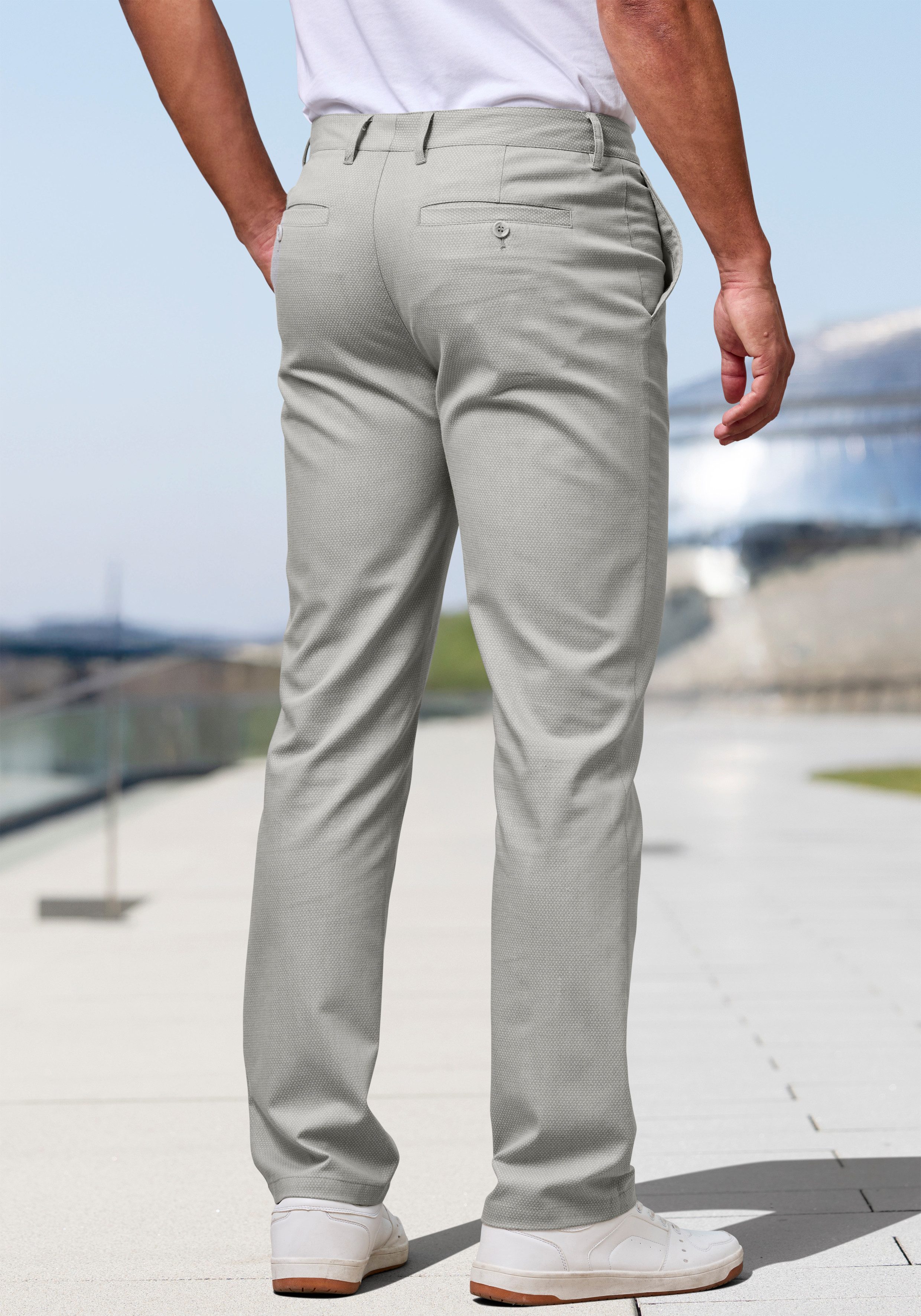 H.I.S Stoffhose aus leicht elastischer Struktur-Qualität bequeme Hose in 3 Längen: 30 & 32 & 34