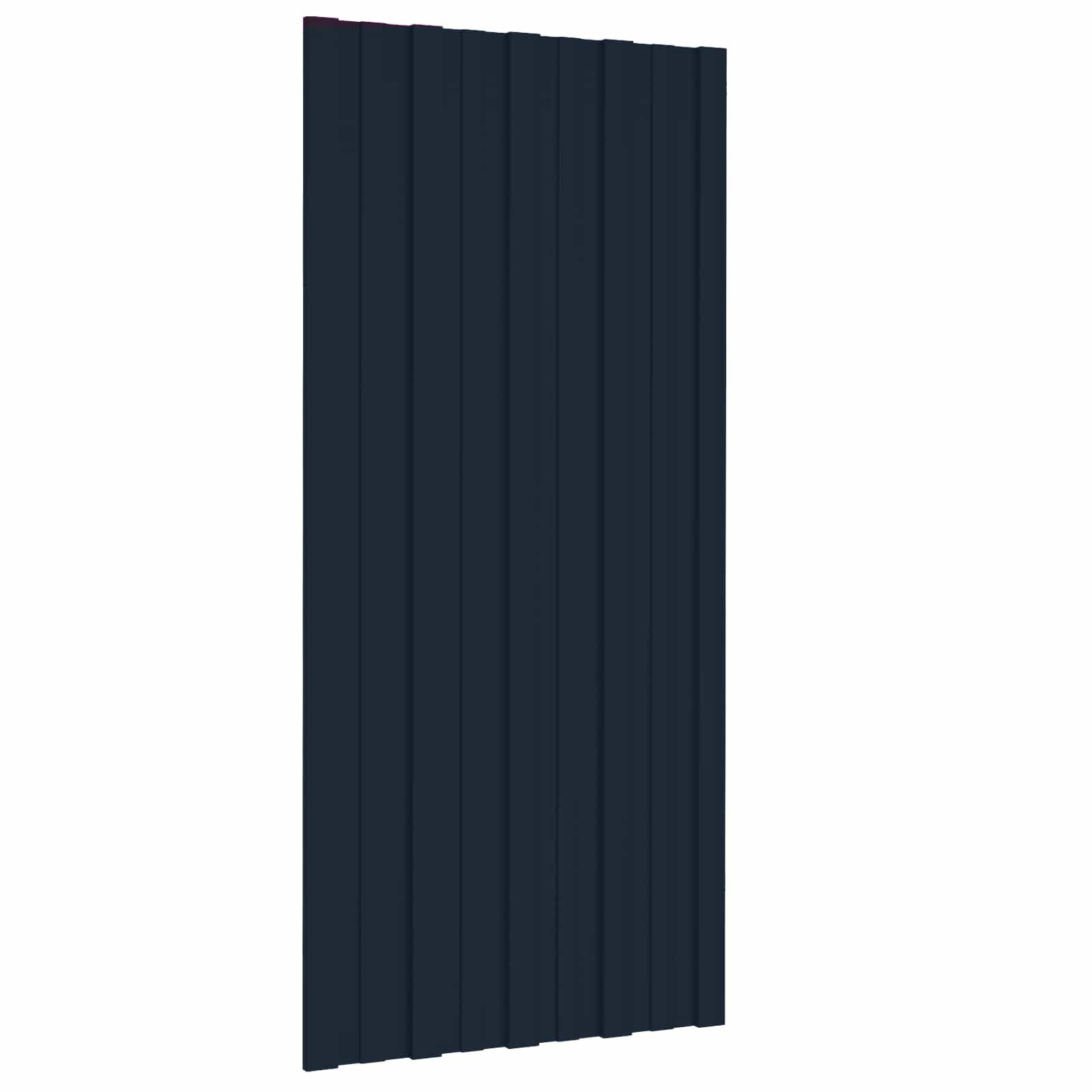 vidaXL Terrassendach Dachpaneel 12 stk. Anthrazit 100 x 45 cm Verzinkter Stahl, (12-St)
