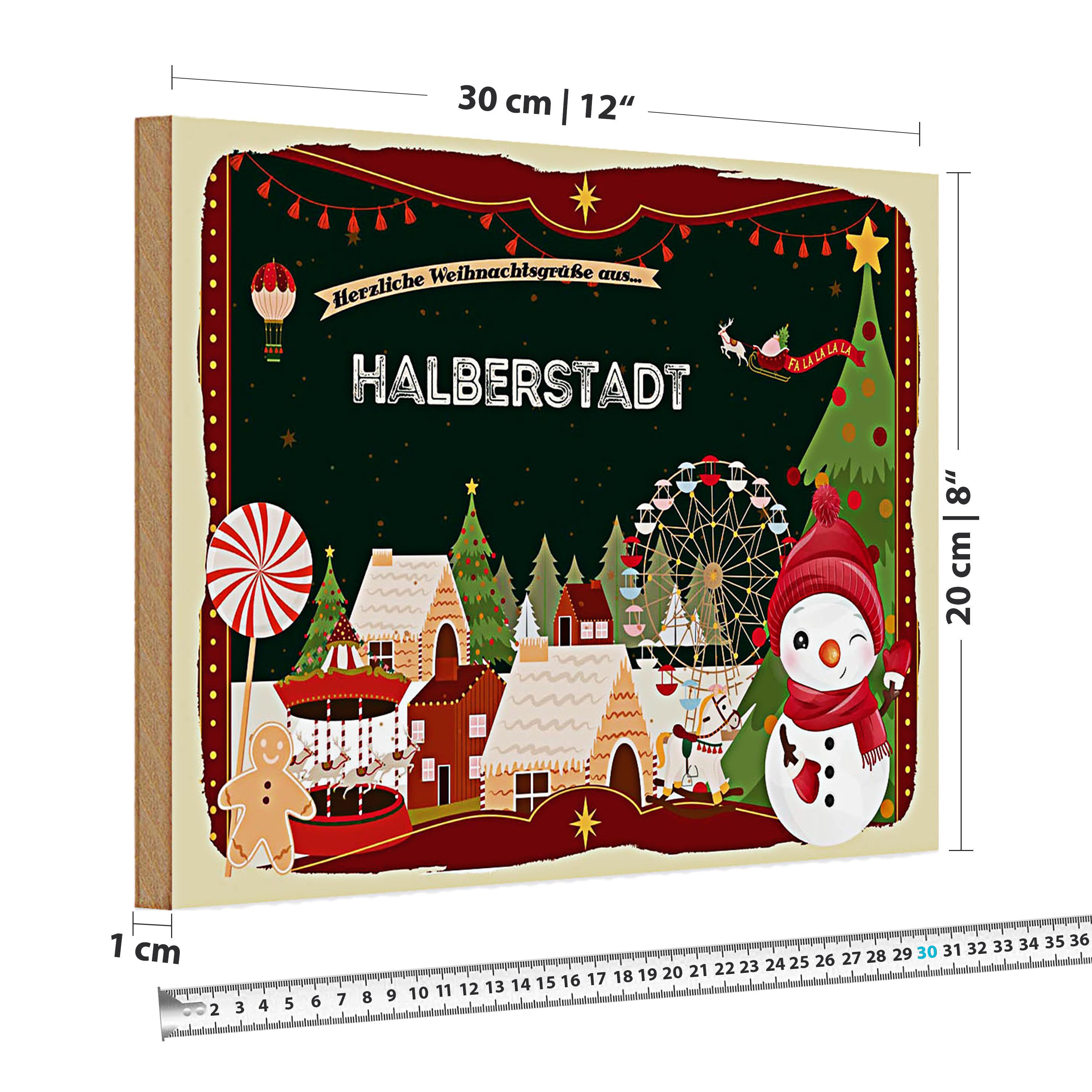 Roomando Holzbild Holzschild Weihnachten Grüße HALBERSTADT günstig online kaufen