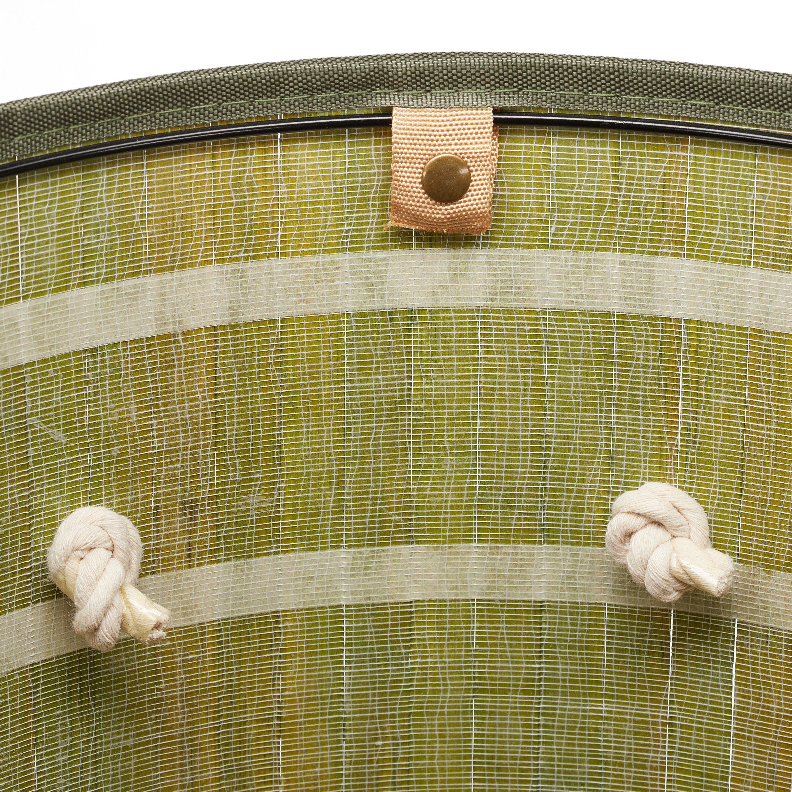 relaxdays Wäschekorb 2 x Wäschekorb rund grün Bambus