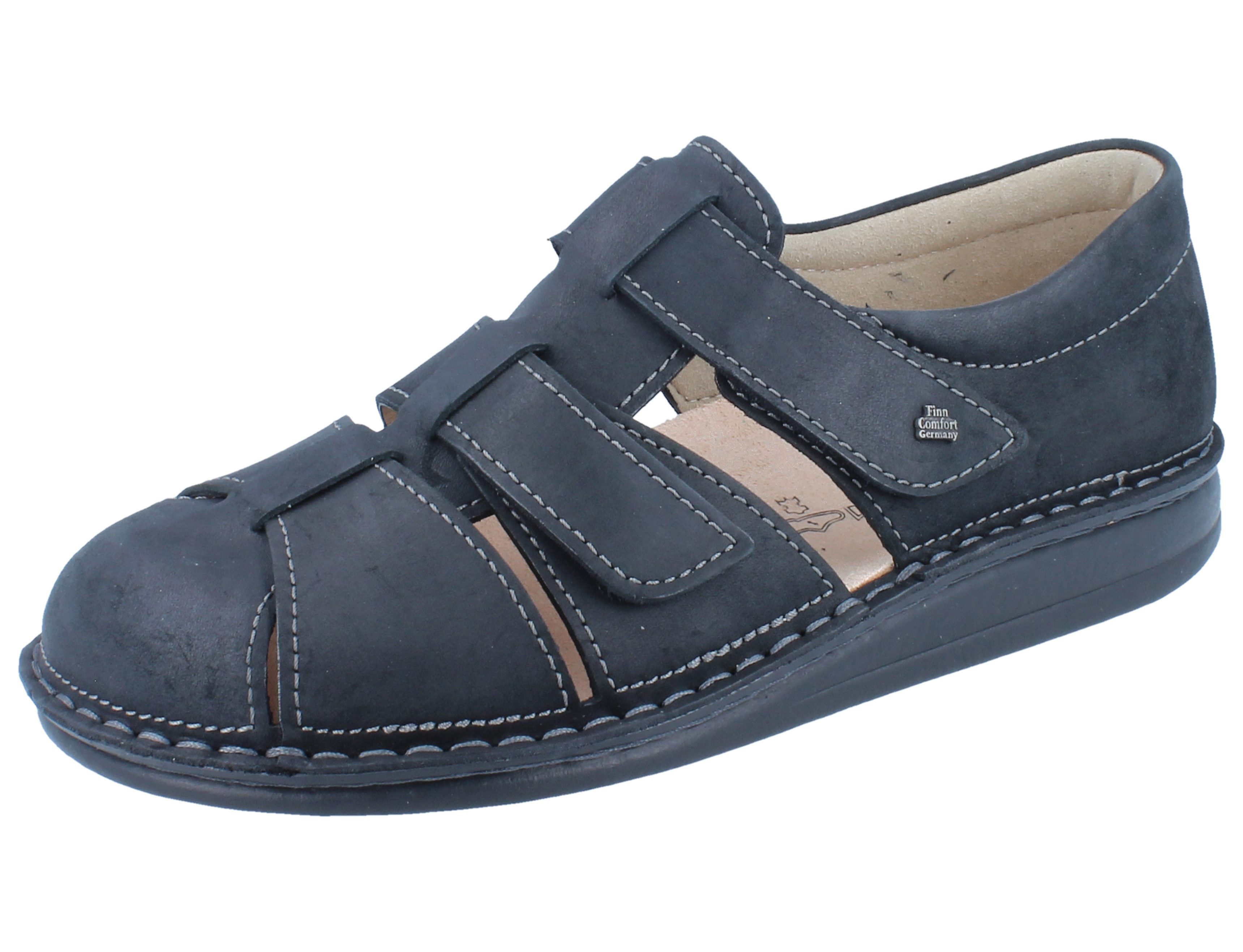 FINN COMFORT Athos Herren Sandale schwarz Nubukleder - Größe: 45 Sandale