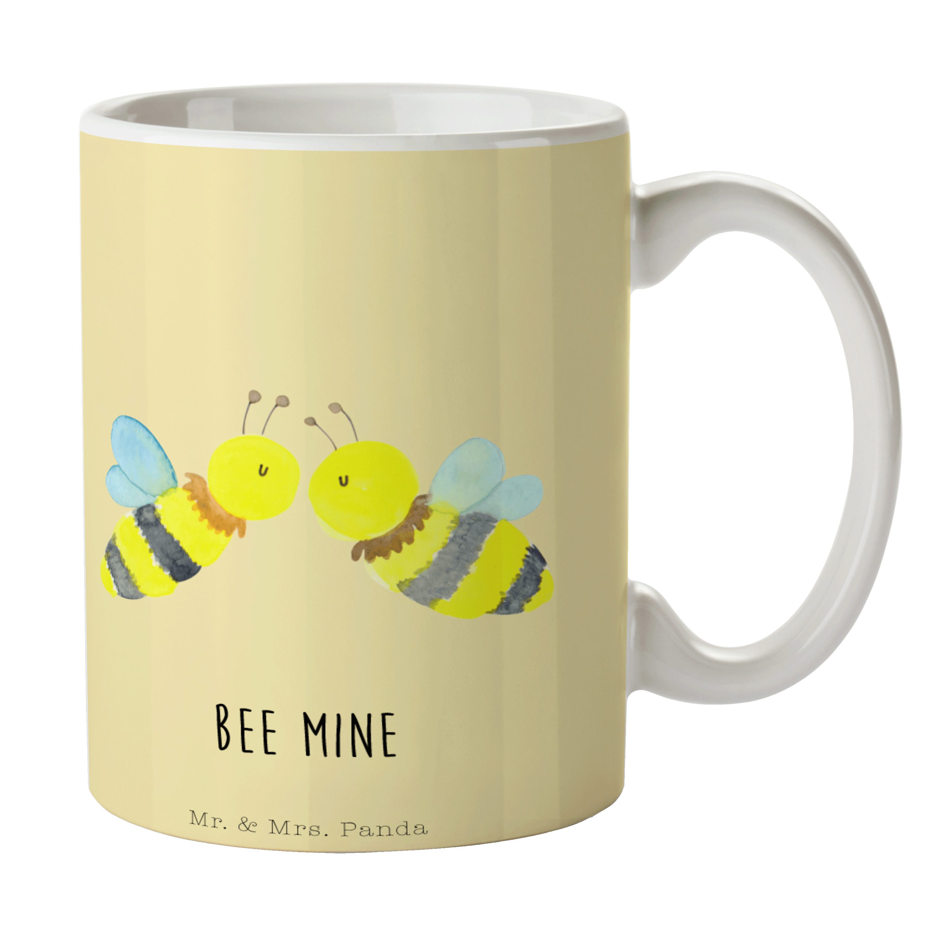 Gelb Biene - - Pastell Liebe Mrs. & Tasse Mr. Keramik Teebec, Motive, Geschenk, Panda Tasse Teetasse,
