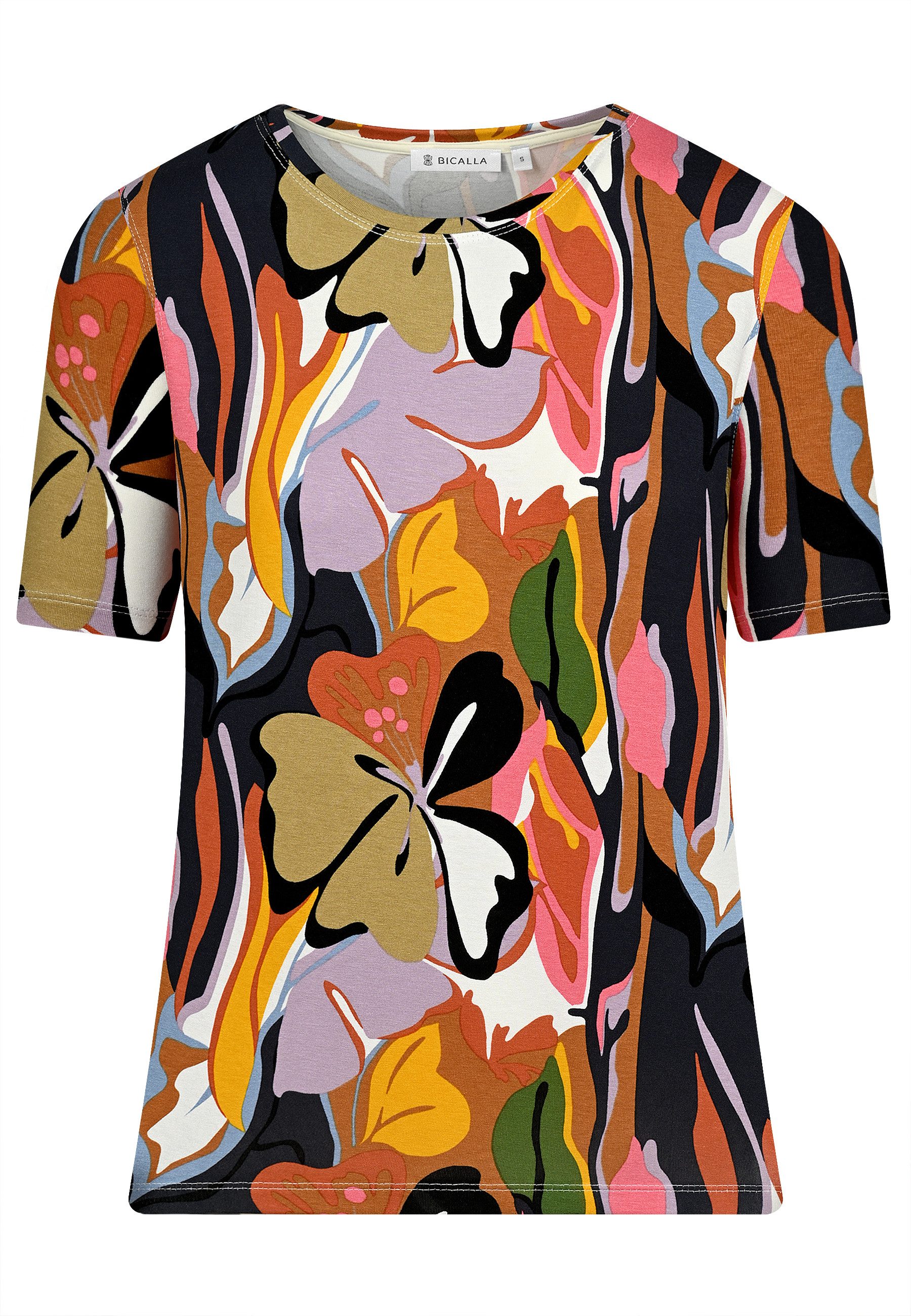 BICALLA T-Shirt Shirt mit Tropical-Print in günstig online kaufen