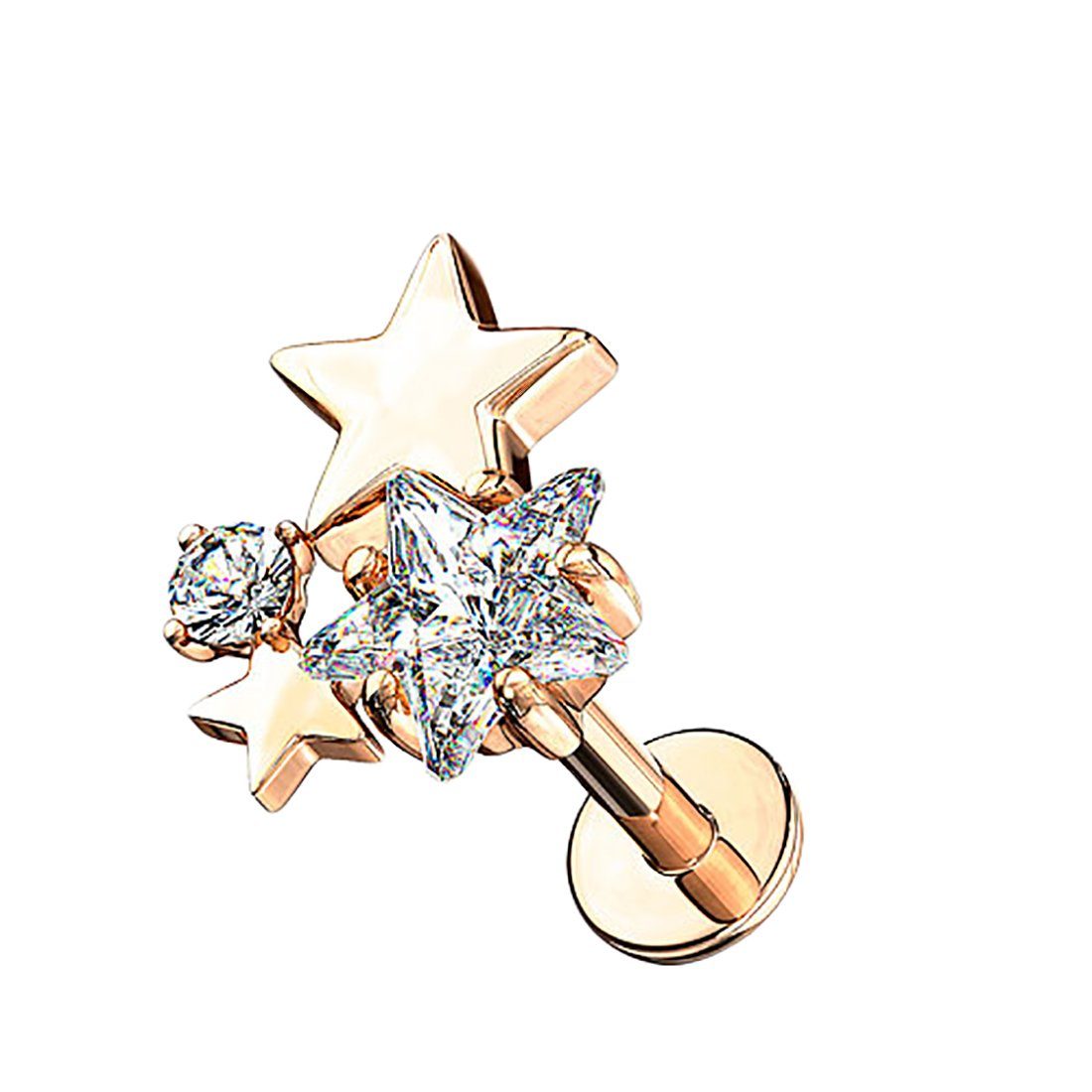 Taffstyle Bienen Piercing Stecker 316L Stahl - Für Tragus, Helix & Labret 6mm/8mm