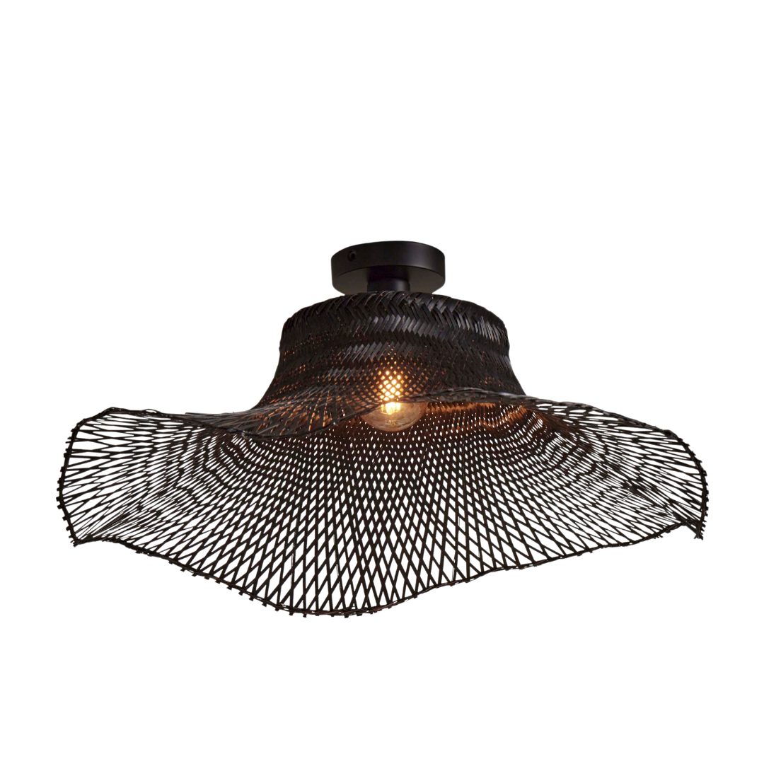GOOD&MOJO Deckenleuchten Deckenlampe Ibiza wellig L Schwarz