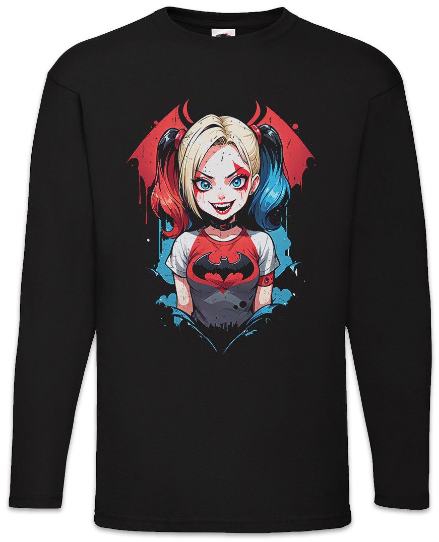 Urban Backwoods Langarmshirt Harley Batcave Girl Langarm T-Shirt Bat Logo Quinn Anime Gotham Batman (1-tlg) Modern Art Man Woman