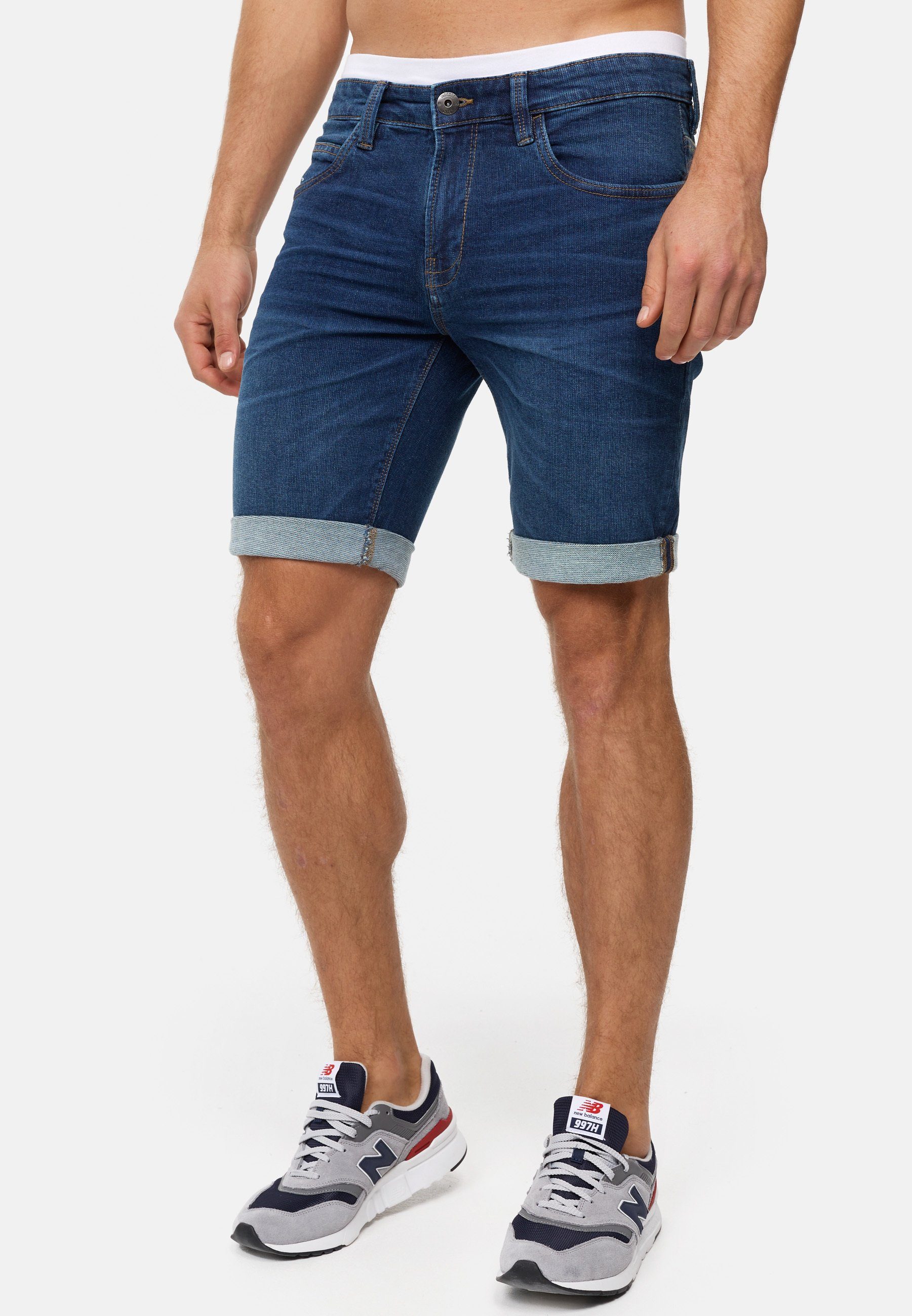 Indicode Jeansshorts Herren INDanny Jeans Shorts Herrenshorts aus elastischer Baumwoll-Qualität