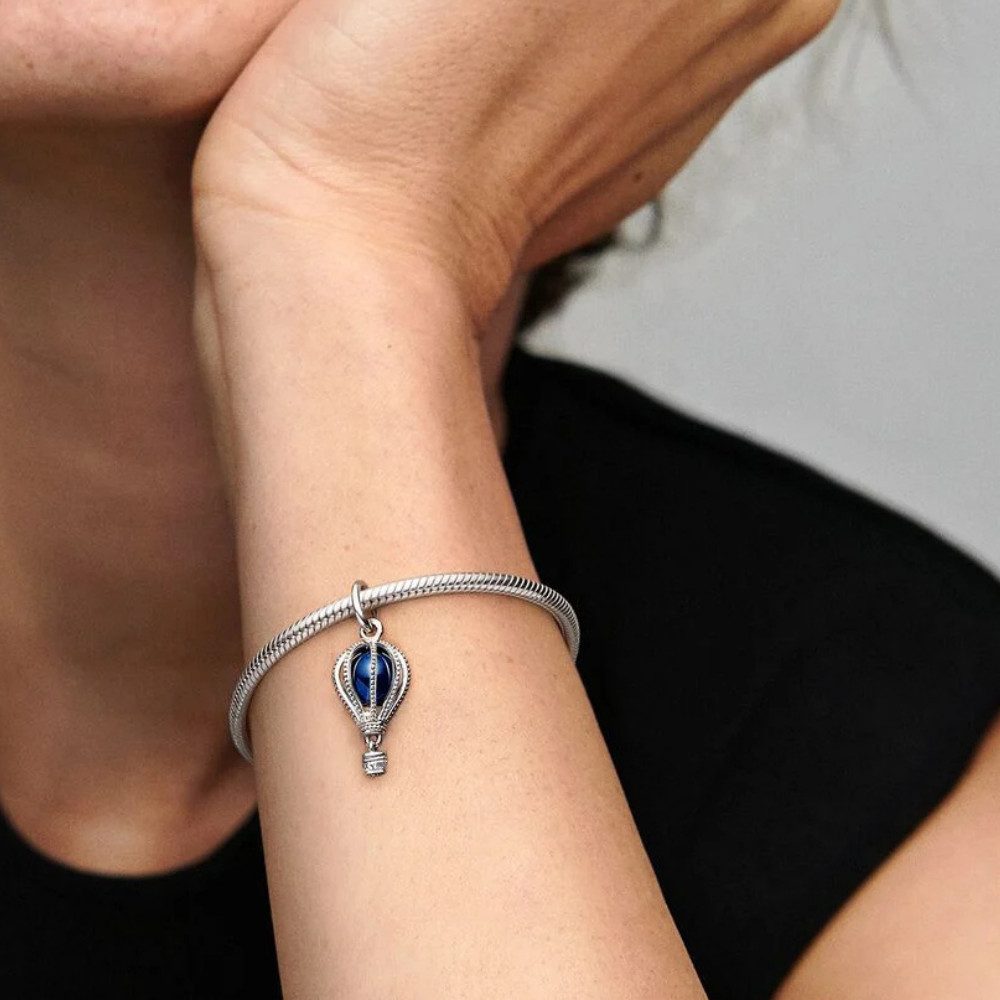 Pandora Charm-Einhänger 798064NMB*, Heißluftballon, Reisen, Fliegen, Blau