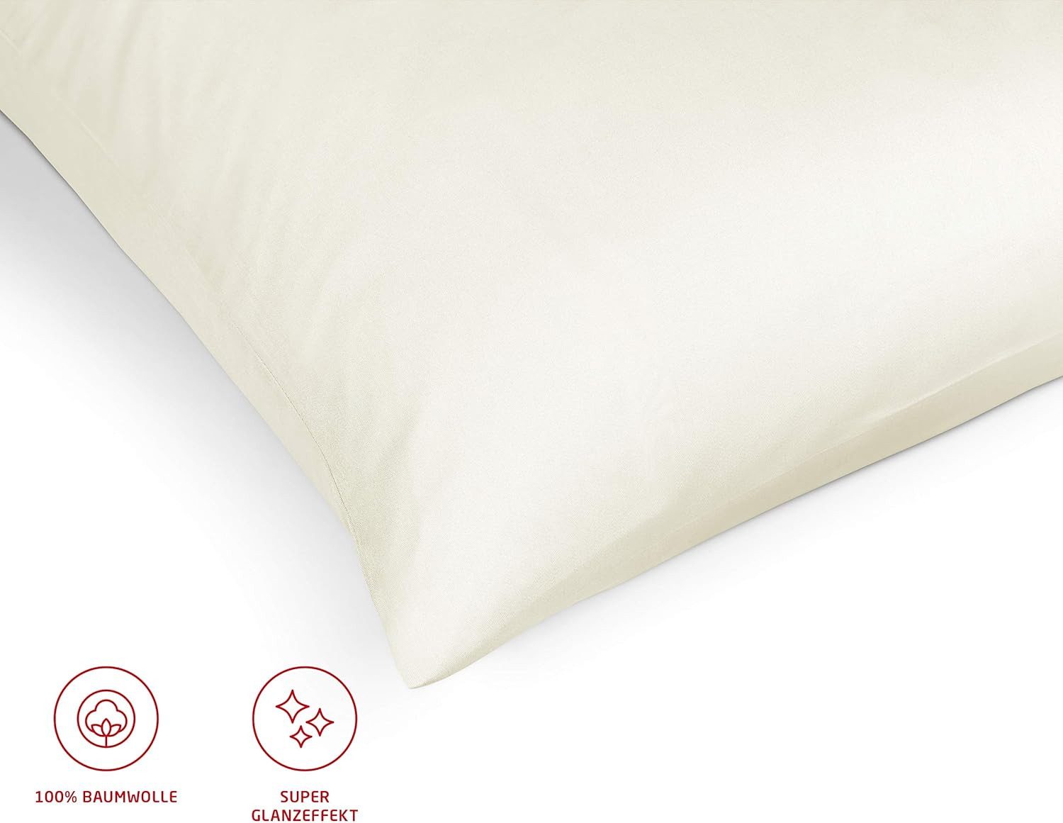 fleuresse Bettwäsche Colours, 100% Baumwolle, 2 teilig, Uni-Mako-Satin, superweich, atmungsaktiv, hochwertige Reißverschlüsse