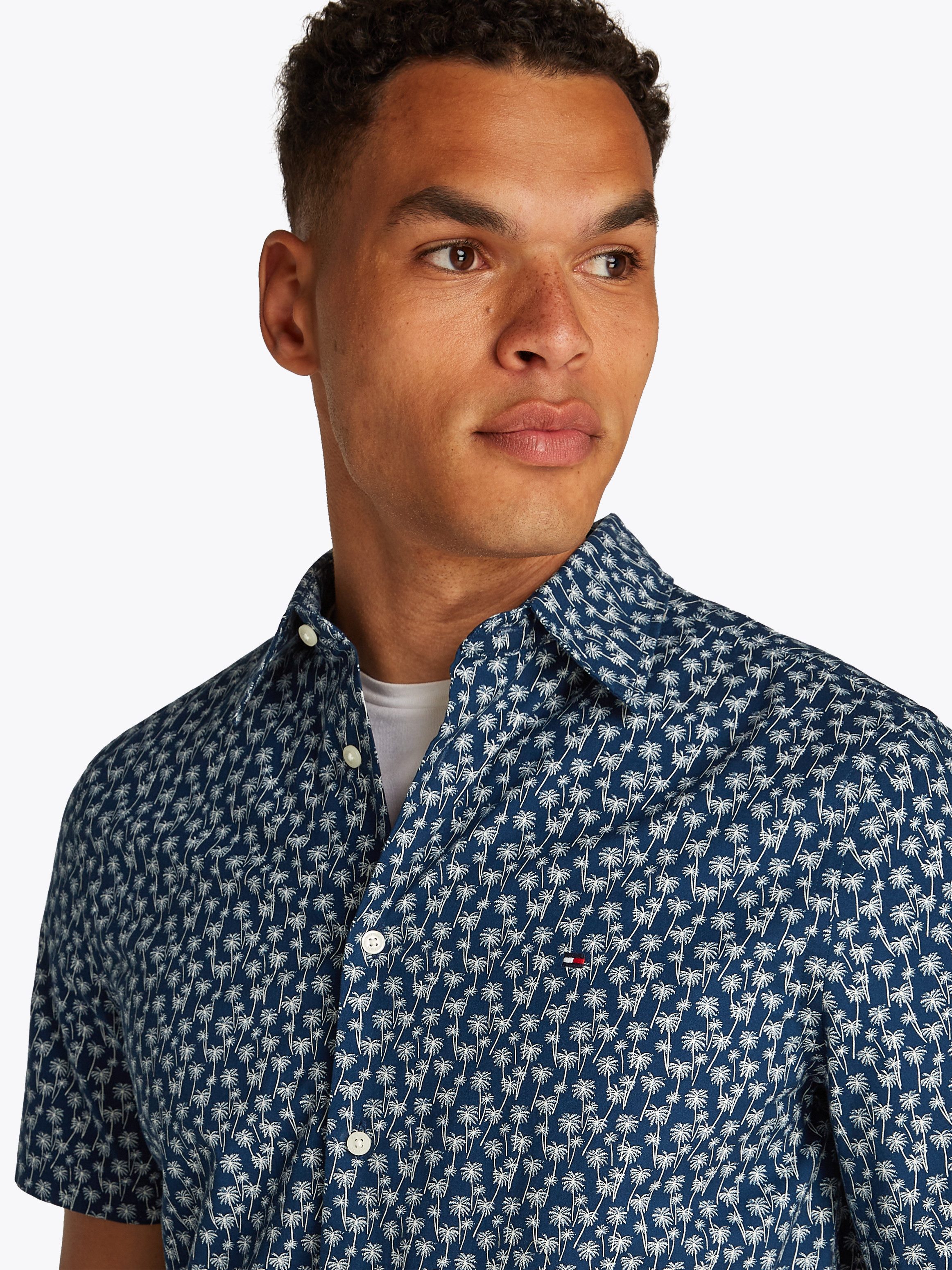 Tommy Hilfiger Kurzarmhemd FLEX POPLIN PALM günstig online kaufen