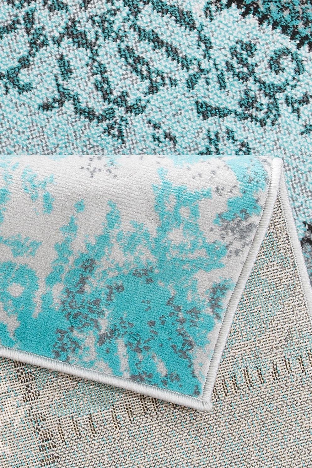 my home Teppich Garry, rechteckig, Höhe: 7 mm, Vintage, Kurzflor, Patchwork-Design, farbenfroh, Wohnzimmer