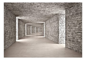 KUNSTLOFT Vliestapete Mysterious Tunnels 0.98x0.7 m, matt, lichtbeständige Design Tapete