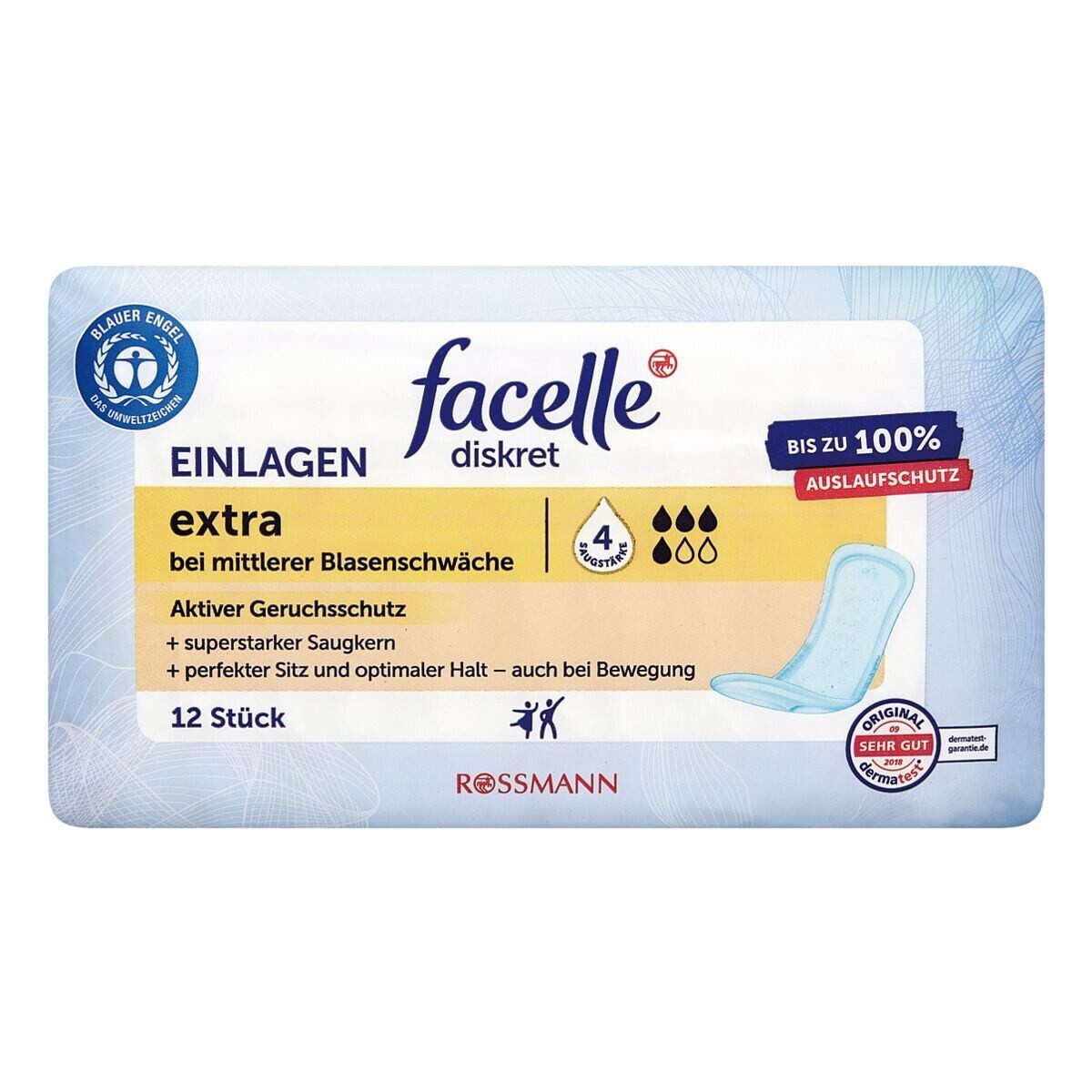 facelle Inkontinenz-Einlage Extra, 4, 12-St., Saugstärke 4