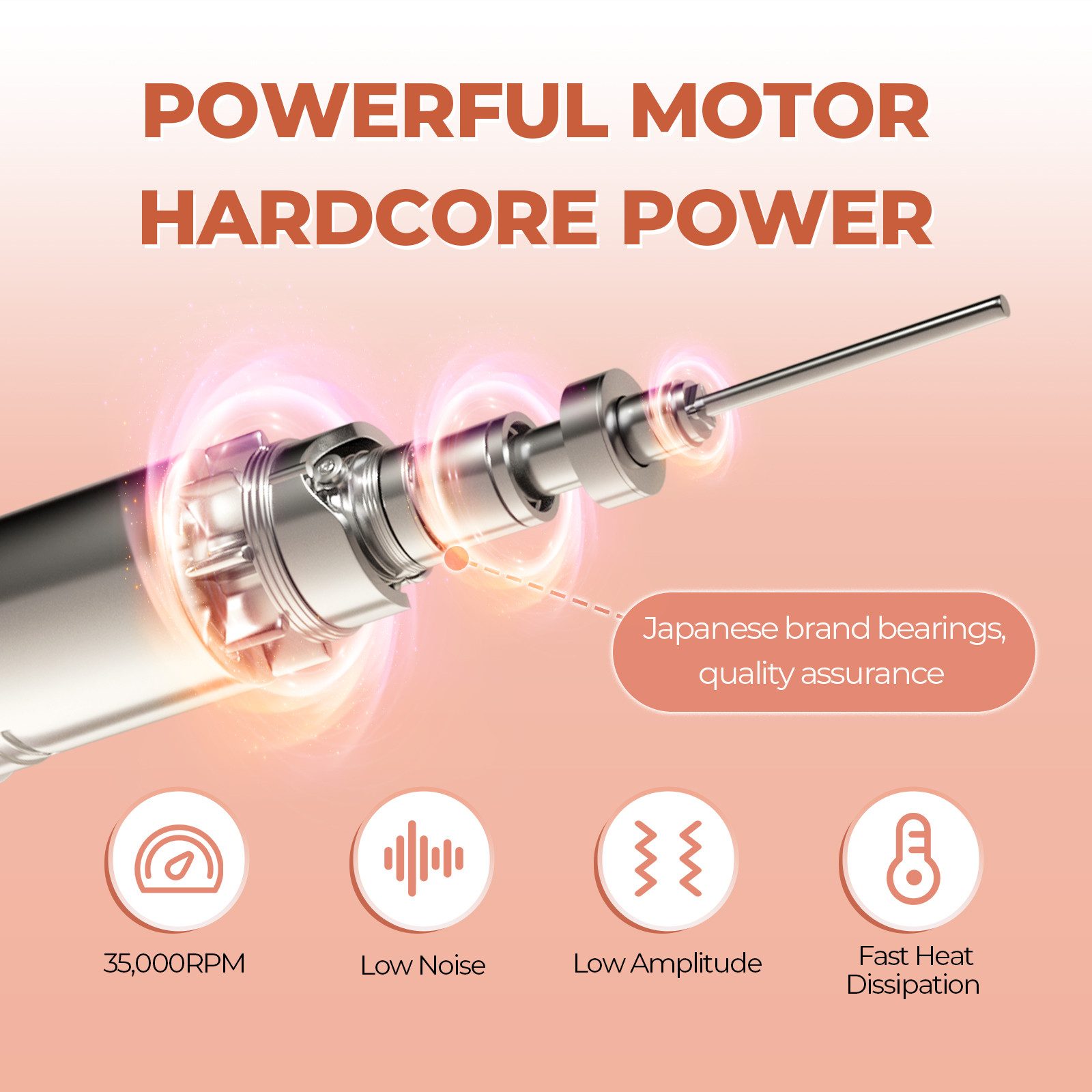 JCMaster Maniküre-Pediküre-Set TouchPro+ Nagelfräser 35000RPM mit Aufsätze Bits, Profi Nagel Fräsmaschine für Gelnägel, Acrylnägel, Kunstnägel