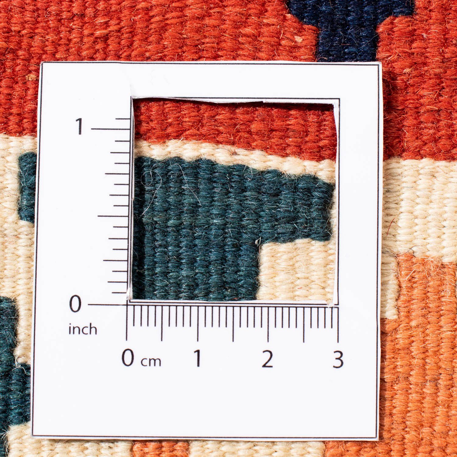 Wollteppich Kelim 6 x quadratisch, mm, cm Oriental Einzelstück 102 dunkelrot, Höhe: Wohnzimmer, 98 - - quadratisch - morgenland
