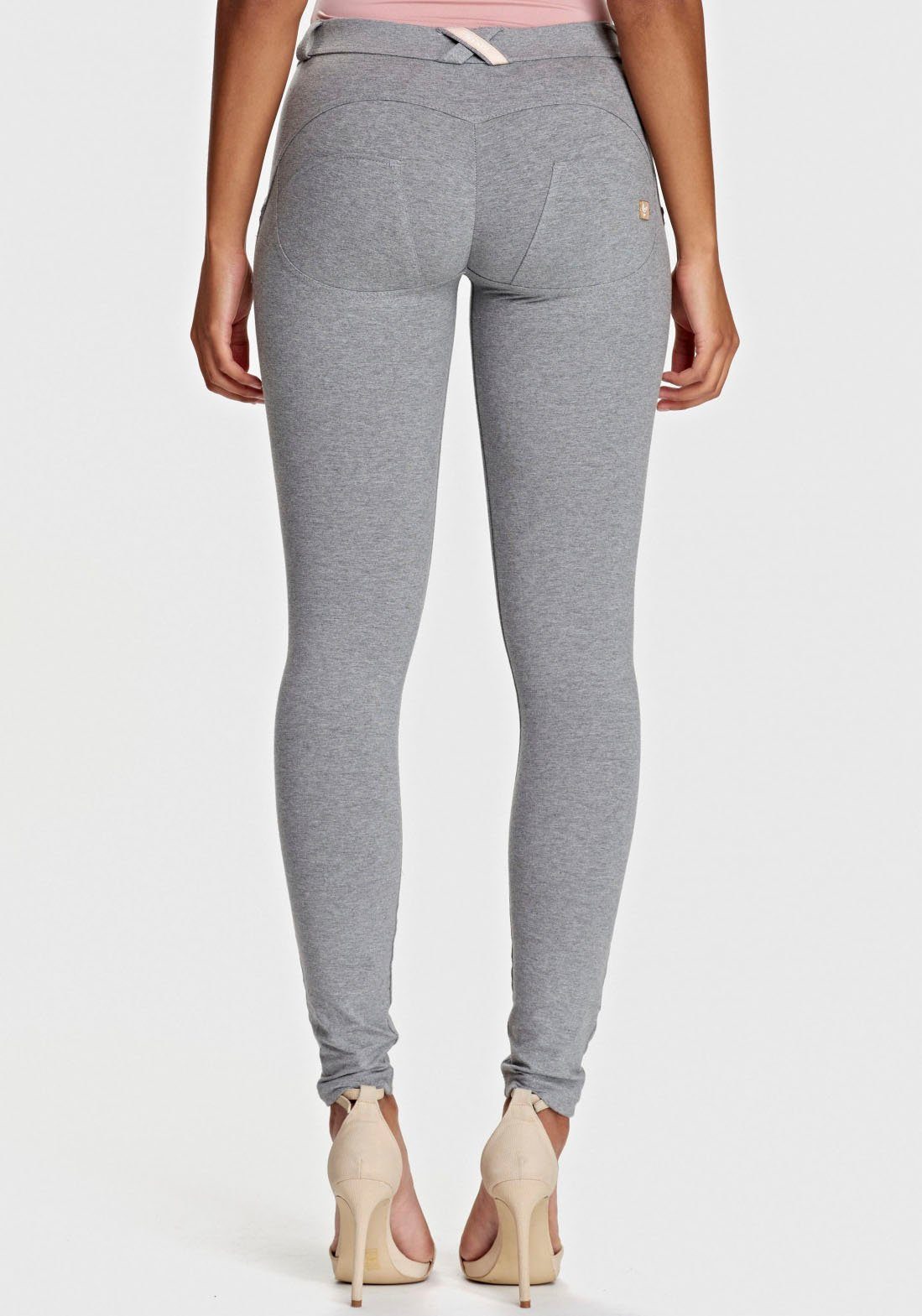 Freddy Leggings WRUP4 SUPERSKINNY mit Shaping melange Effekt Lifting & grey