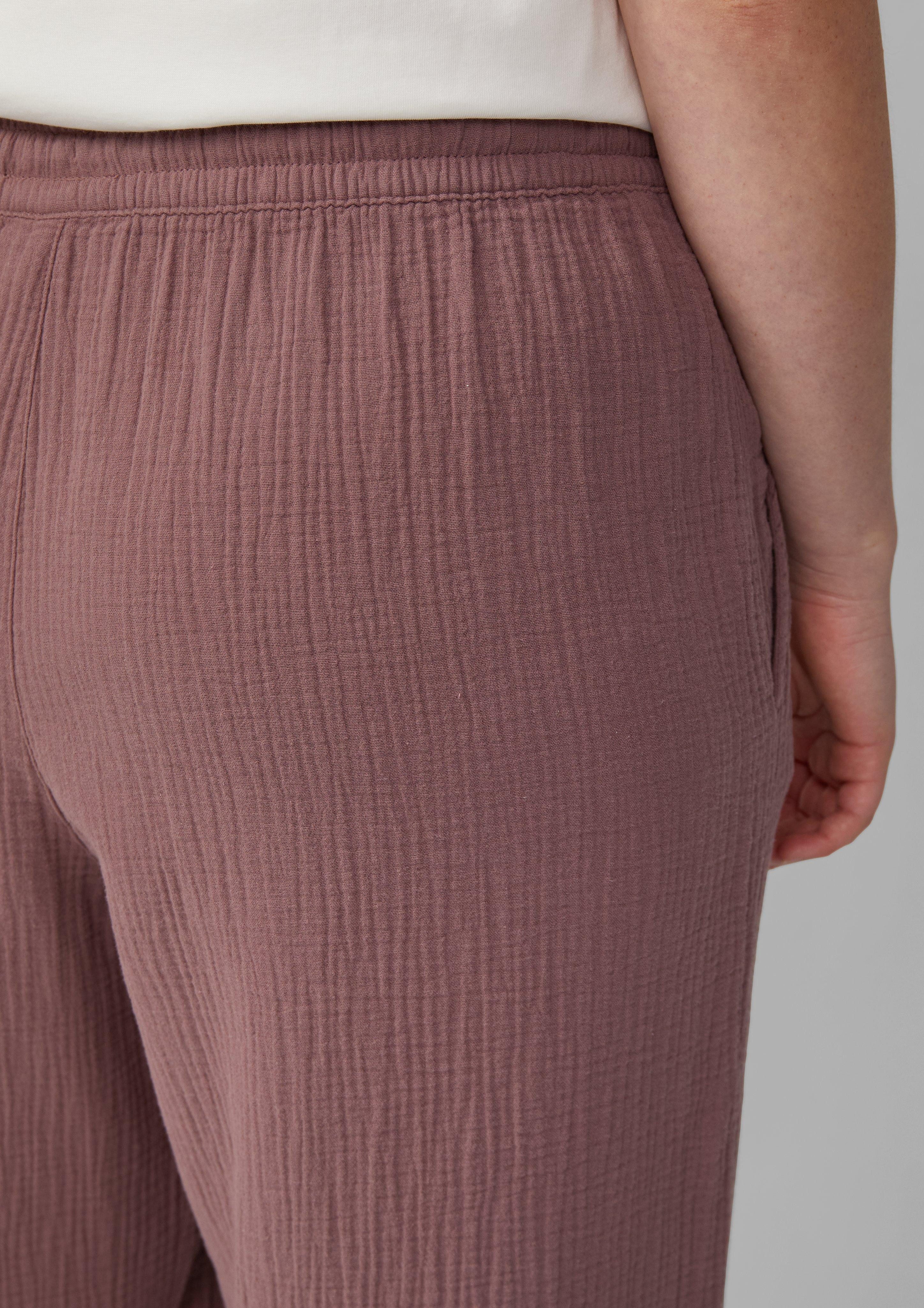 QS Stoffhose Musselin-Hose mit weitem Bein günstig online kaufen