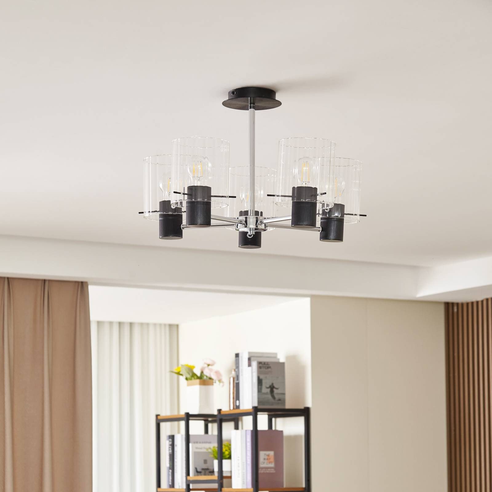 Lucande Deckenleuchten Eirian, Metall, Transparent IP20, 5 x 15 W LED