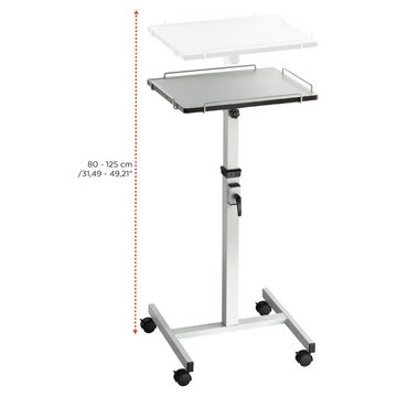 Celexon Projektionstisch PT2000G Beamer-Wandhalterung, (höhenverstellbar 80-125cm, rollbar, neigbar, Ablagefläche 50x40cm)