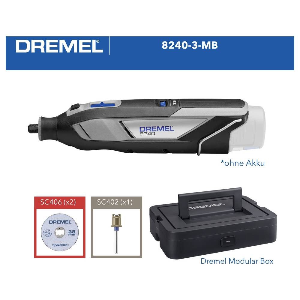 DREMEL Elektro-Multifunktionswerkzeug 8240-3-MB (ohne Akku) Multifunktionswerkzeug ohne Akku, ohne, ohne Akku, ohne Ladegerät