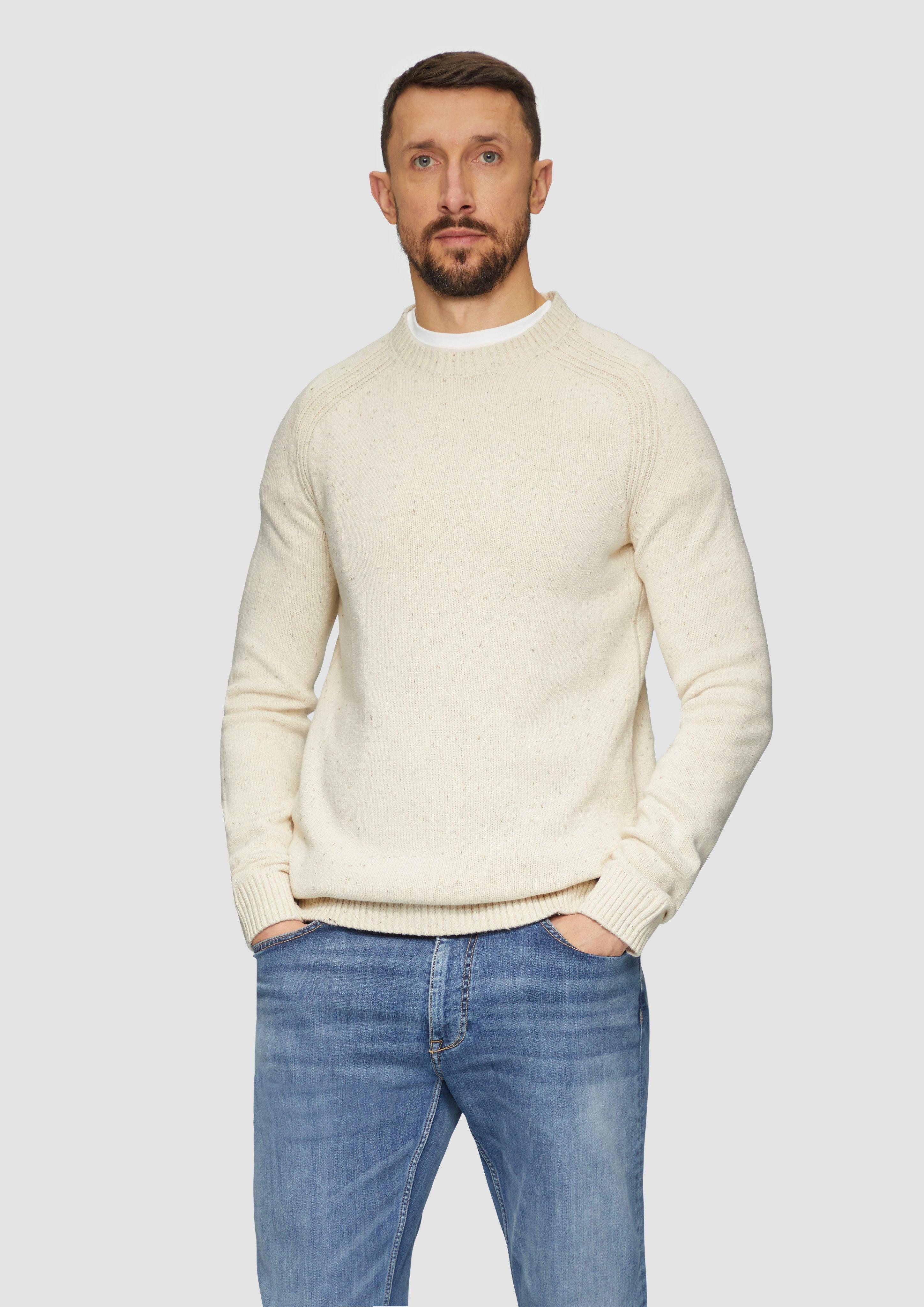 Strickpullover Crew-Neck-Pullover mit Farbeffekt