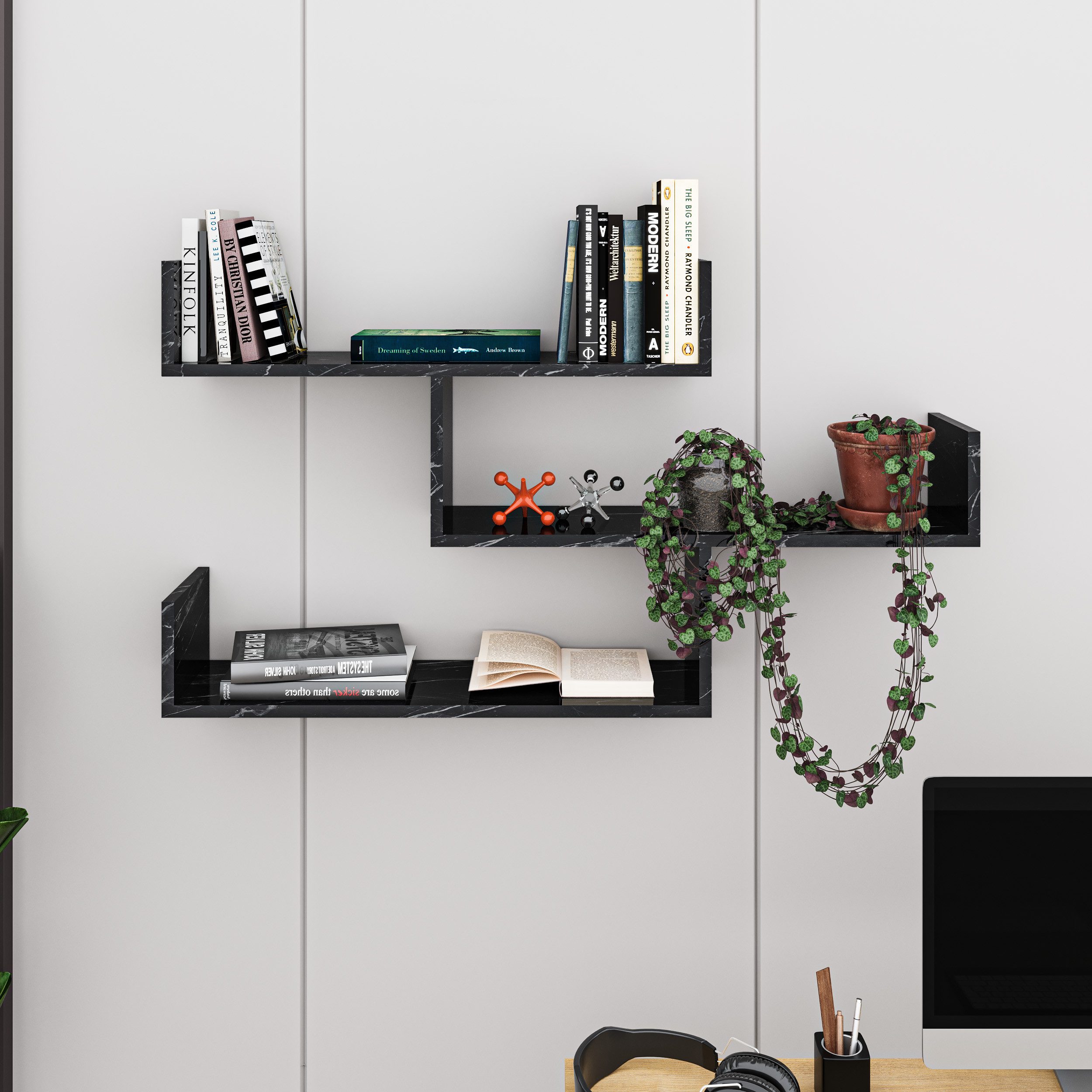 Decortie Bücherregal Tibet, Wandregal Modernes Bücherregal, günstig online kaufen