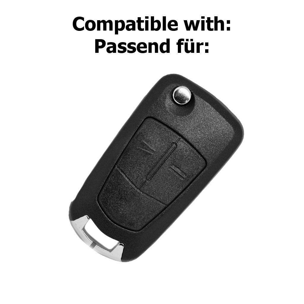 Schlüssel Grün, Schutzhülle OPEL mt-key 2008 Vectra Corsa fluoreszierend Zafira Signum Astra Autoschlüssel Silikon bis Softcase Schlüsseltasche für 2 Tasten