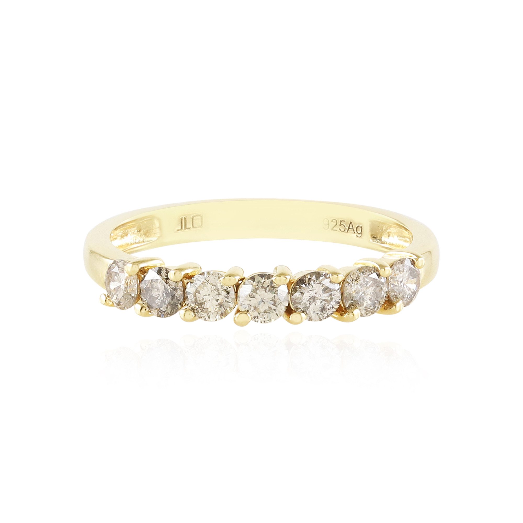 Cavill Diamantring Schicker Schokoladen-Diamant-Ring aus vergoldetem Silber (1-tlg)