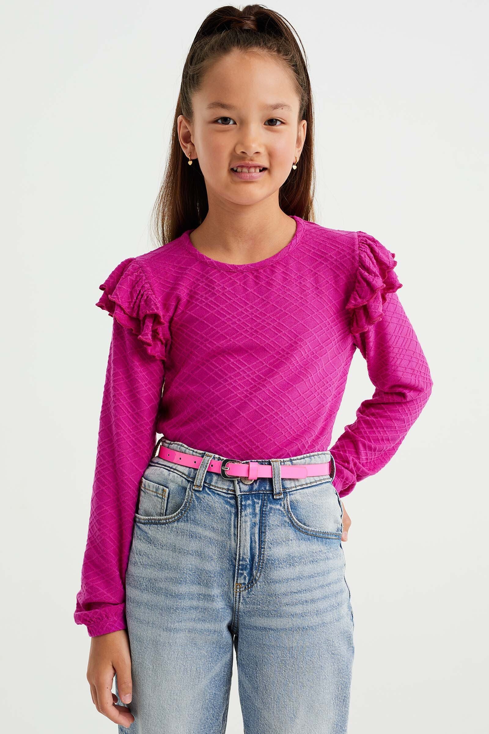 WE Fashion Rosa T-Shirt (1-tlg)