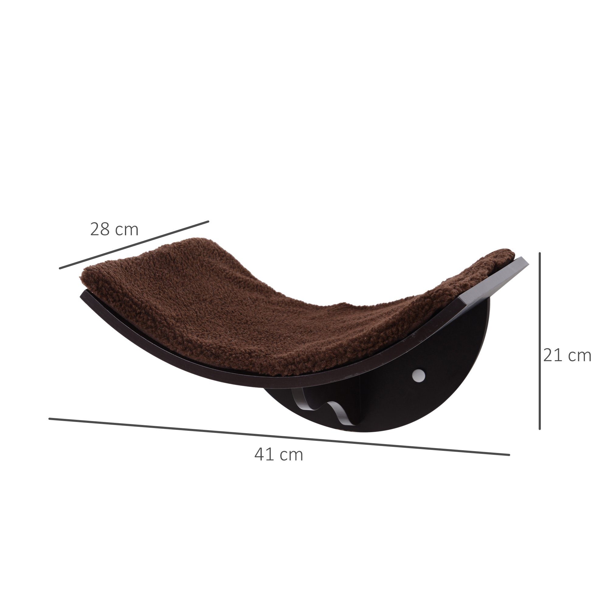PawHut Kratzbaum Katzenliege Katzen Wandliege, Braun 41 x 28 x 21 cm