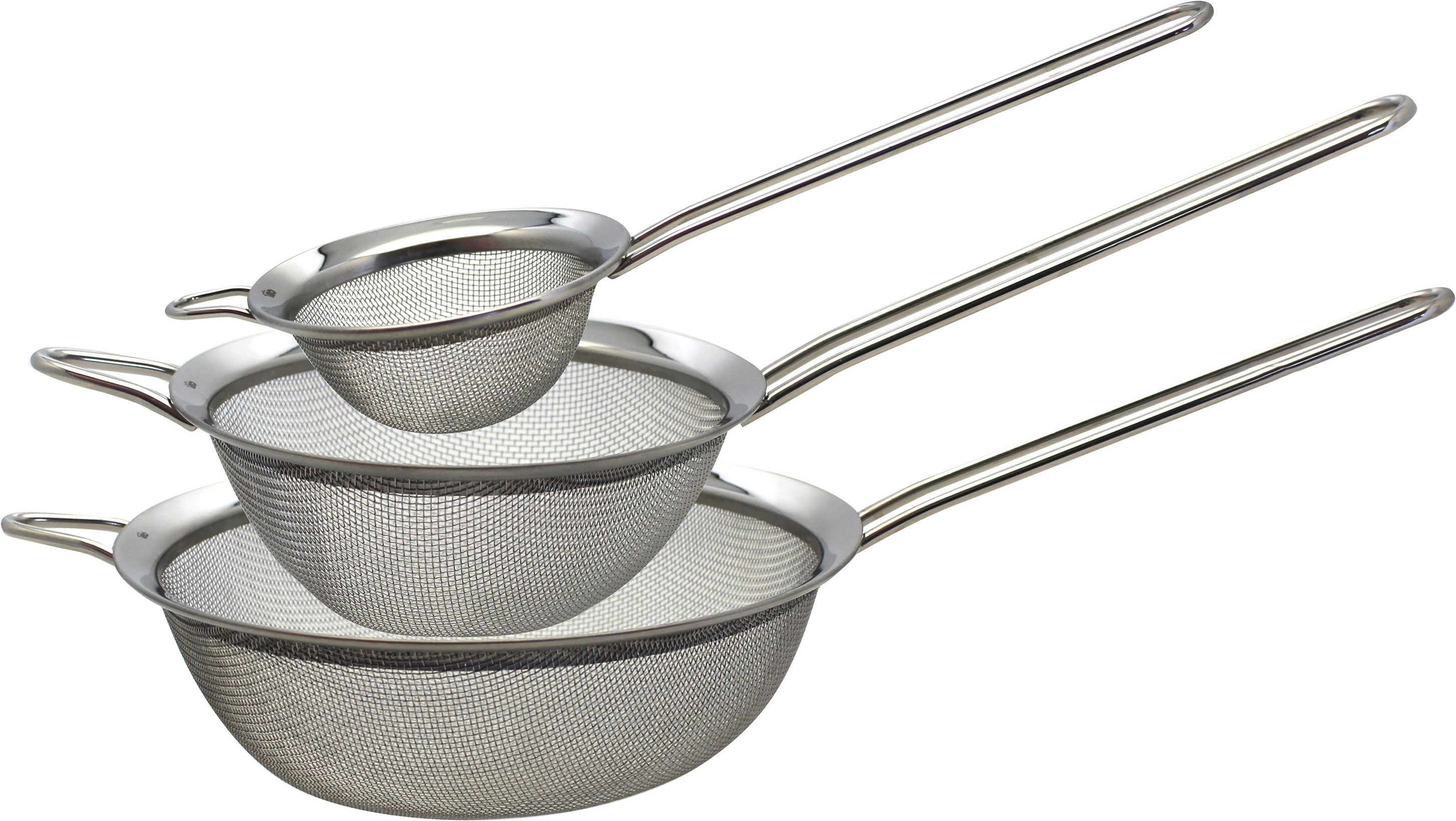 Elo Basic Küchensieb Sieb, Set 3-tlg., Edelstahl, (Set, 3-St), Spülmaschinengeeignet
