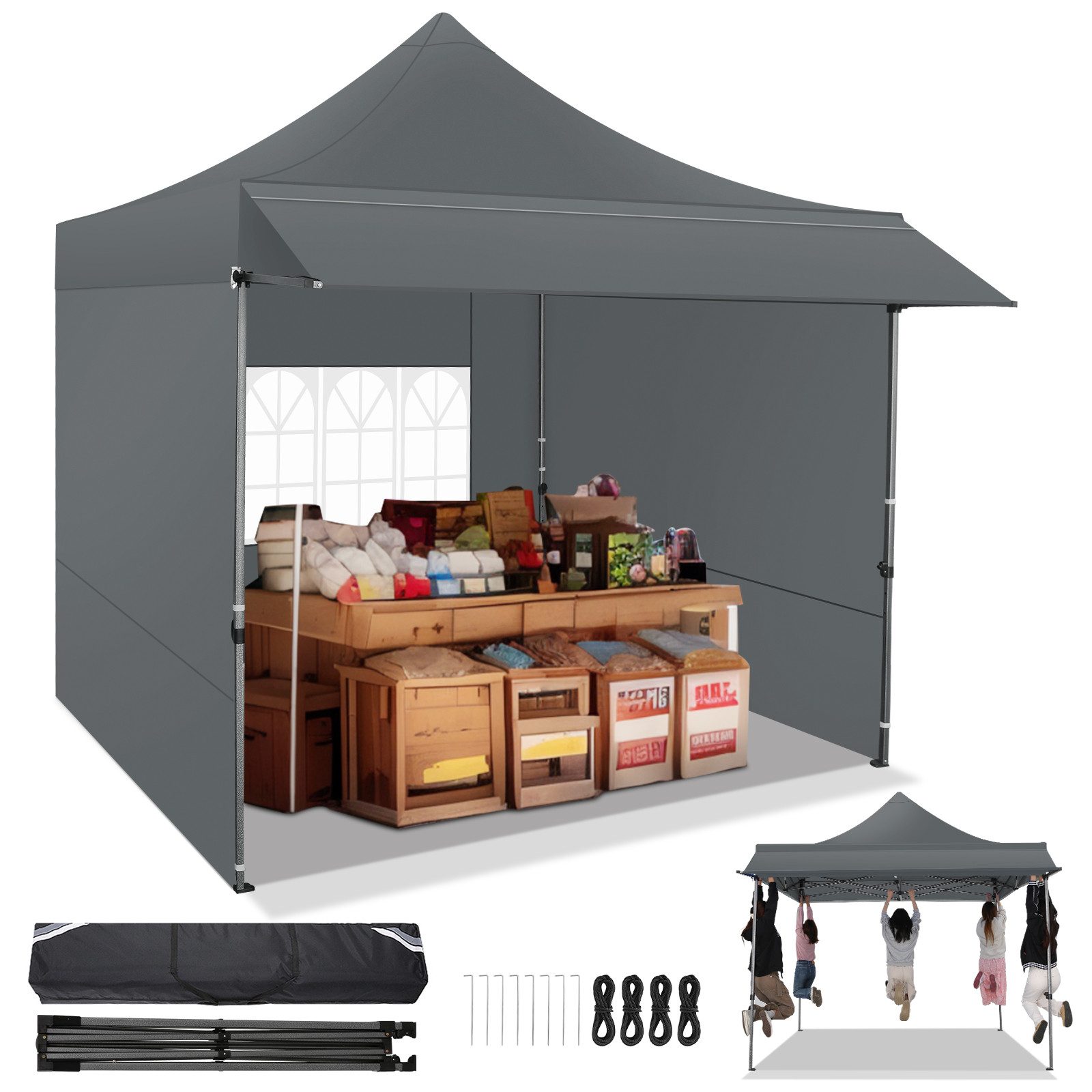 Pavillon Capri 3x3m Pop Up Faltpavillon UV-Schutz 50+ Wasserdicht Winterfest