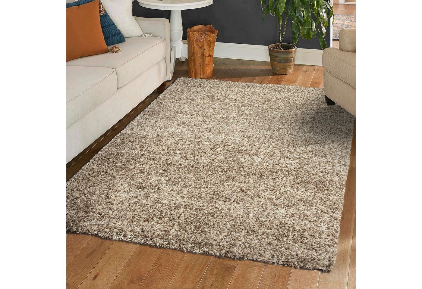 Vimoda Hochflor-Teppich LUX Shaggy Hochwertige Premium Qualität, Rechteckig, Höhe: 30 mm, Läufer hochflor Shaggy Einfarbig extra Dicht & weich für Wohnzimmer