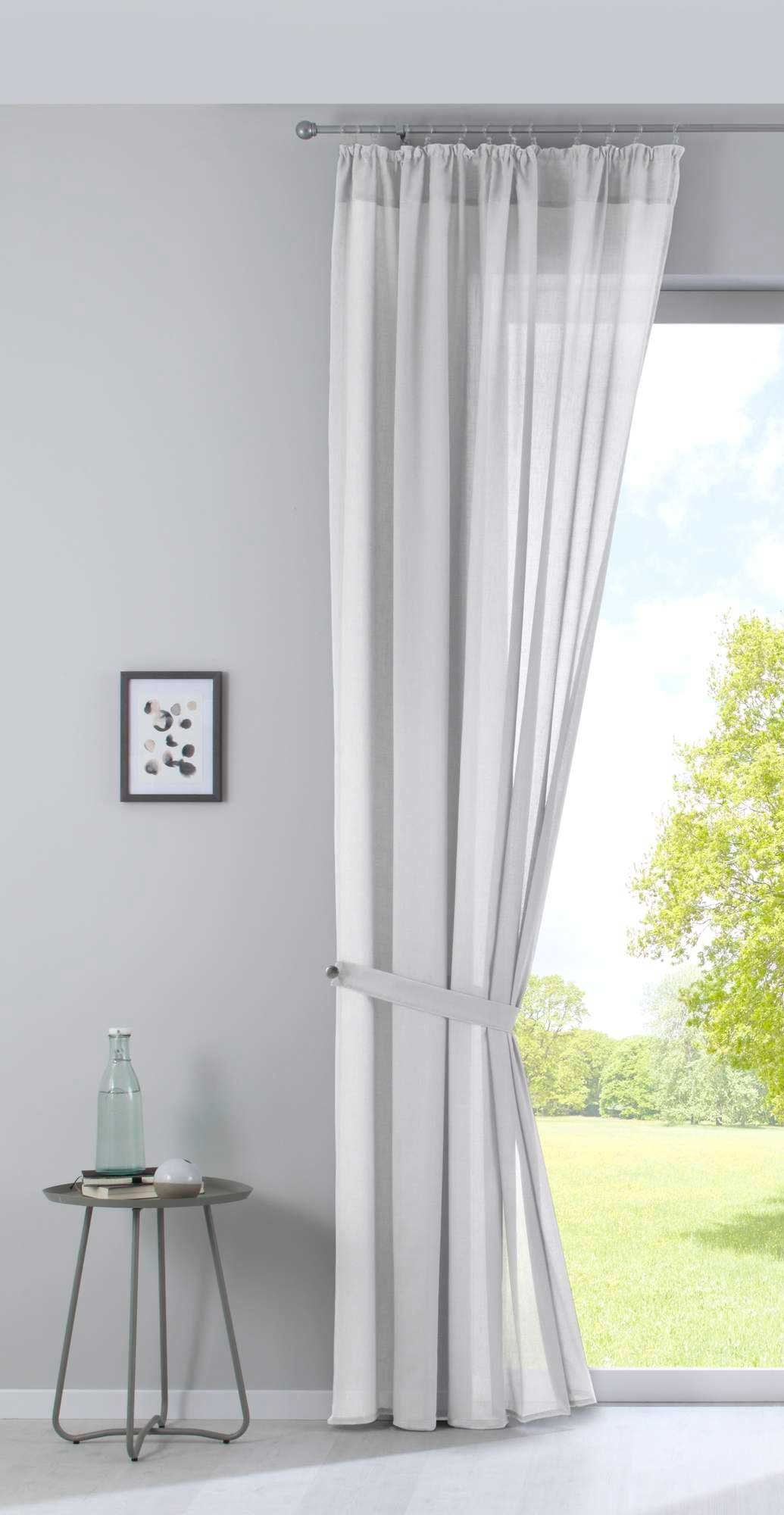 Gardinenbox Gardine, Faltenband (1 St), halbtransparent, günstig online kaufen