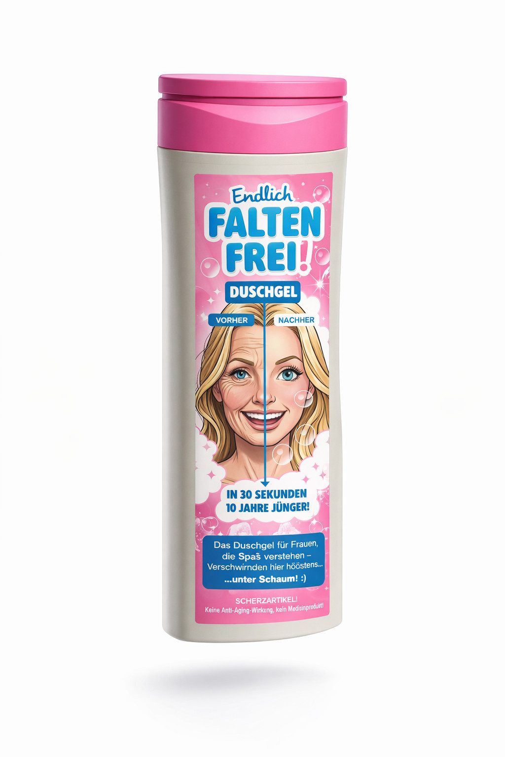 Deggelbam Duschgel 300ml "Faltenfrei" - Lustiges Geschenk für Frauen mit Humor!, VEGAN