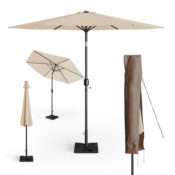 Oskar-Store Sonnenschirm Gartenschirm inkl Schutzhülle + Ständer 270 cm Beige