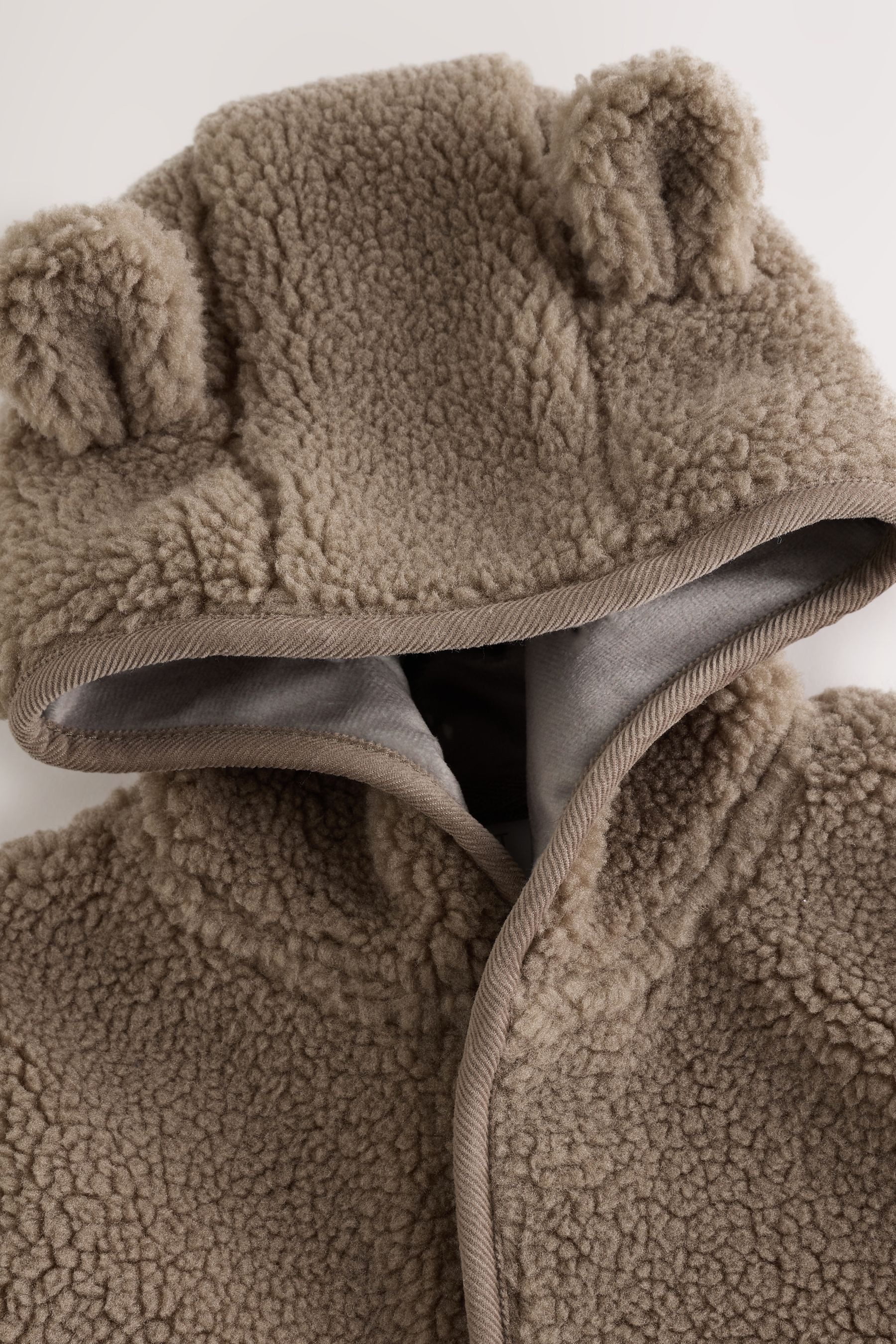 Next Hooded Plush Jacket Baby Borg Jacket with Hood (1-Piece)