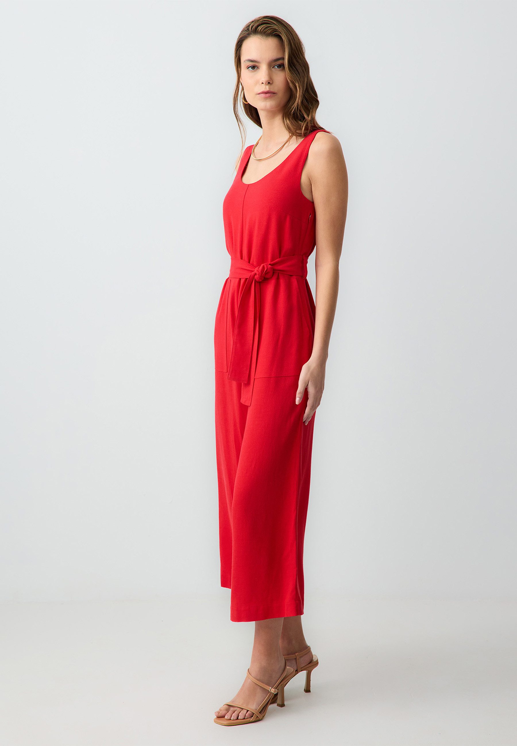 Jimmy Key Jumpsuit Gewebter Roter Jumpsuit günstig online kaufen
