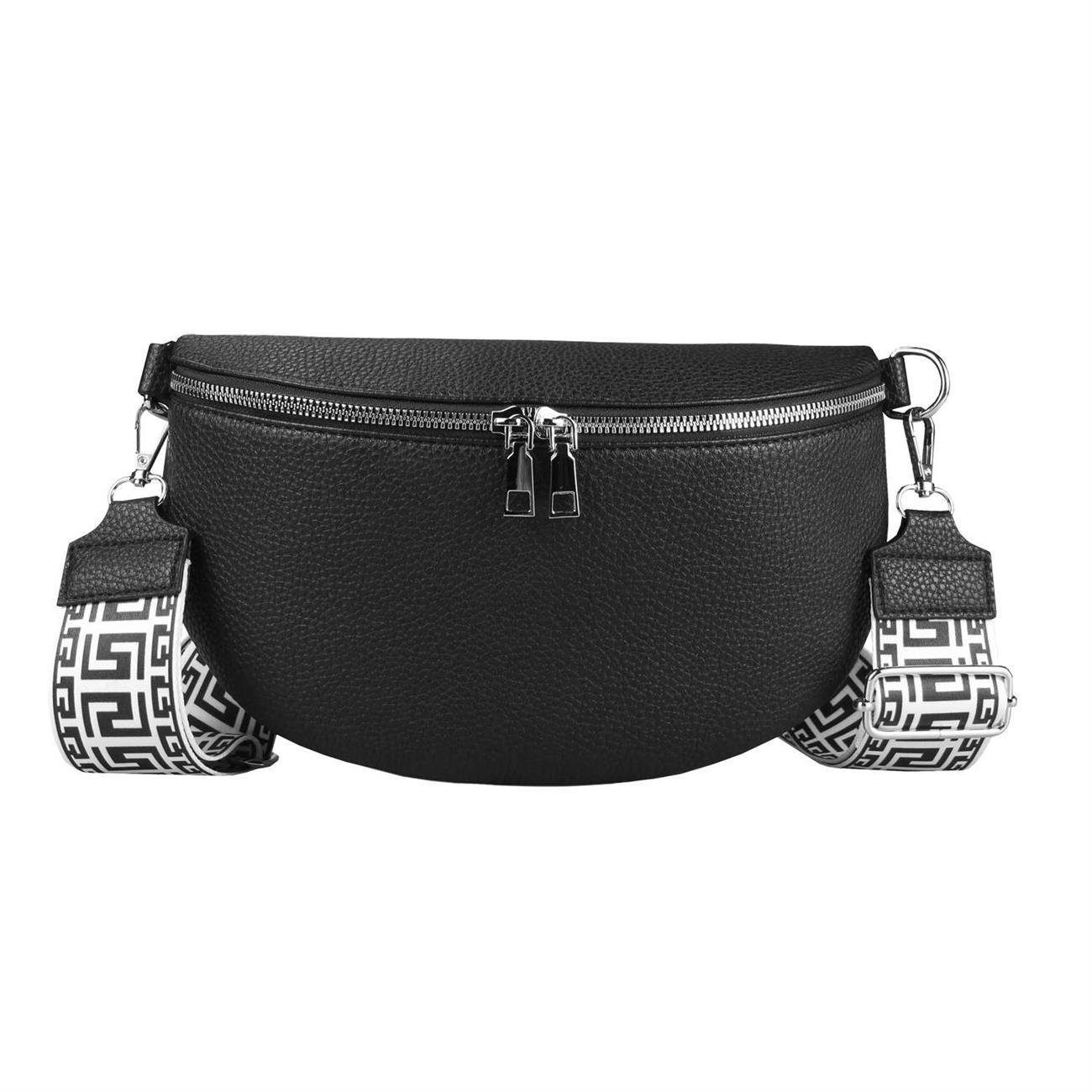 ITALYSHOP24 Bauchtasche Damen Gürteltasche Umhängetasche CrossBody CrossOver, Bodybag, Brusttasche, Hüfttasche, Muster Taschengurt, leicht Gewicht