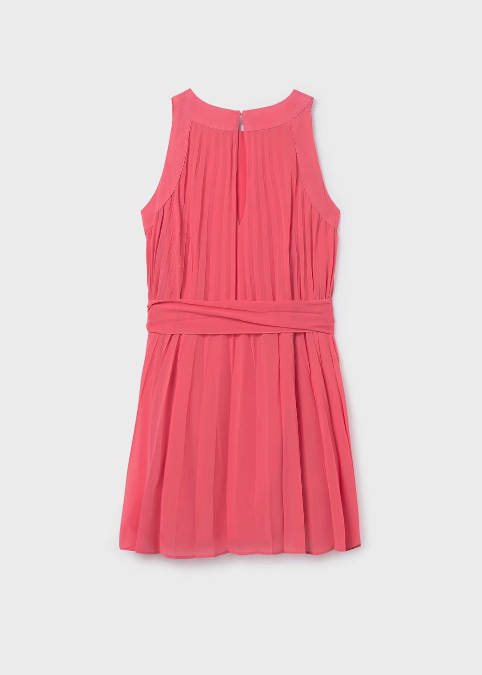 Mayoral Plisseekleid Mädchen Plisseekleid – Korallenrot mit Bindegürtel (690810)