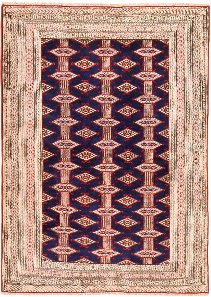 Orientteppich Turkaman 126x174 Handgeknüpfter Orientteppich / Perserteppich, Nain Trading, rechteckig, Höhe: 6 mm