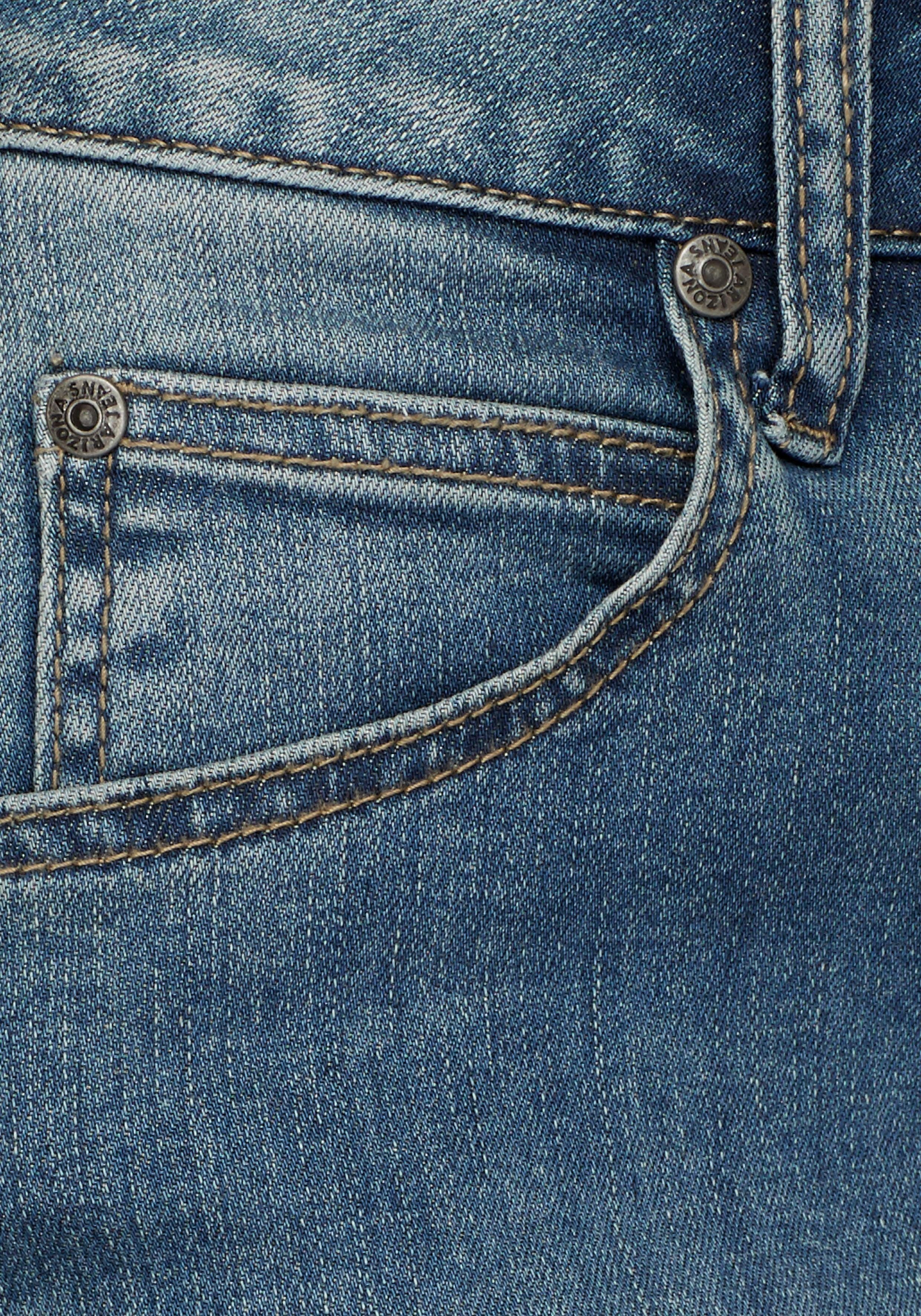 Arizona Gerade Jeans Curve-Collection hohe Leibhöhe, rinsed Waschung, cleaner Look