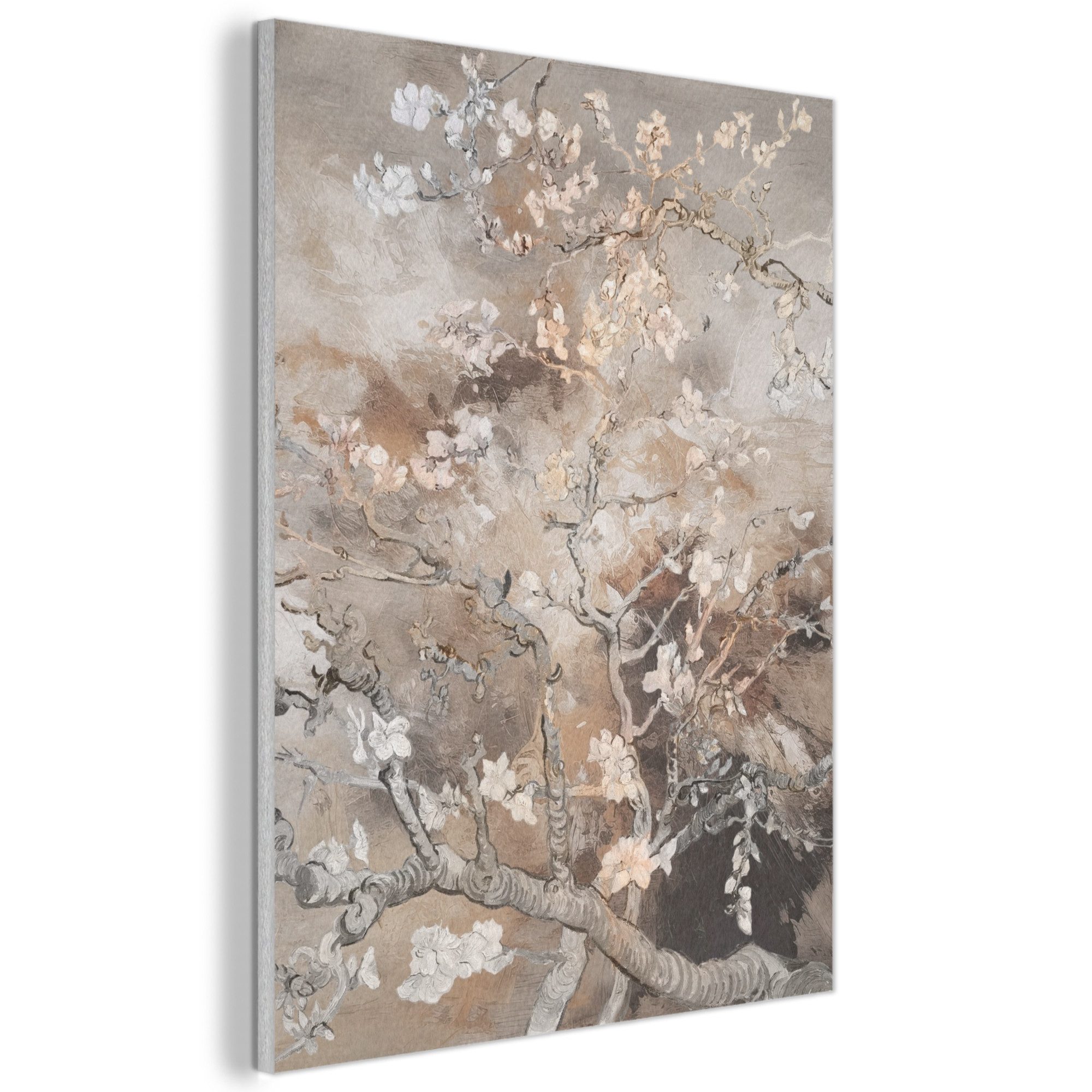 MuchoWow Gemälde Mandelblüte - Kunst - Van Gogh - Beige - Abstrakt, Fotodruck (1 St), Akustikpaneele, Wandpaneele, Schalldämmung, Akustikbilder 30x40 cm