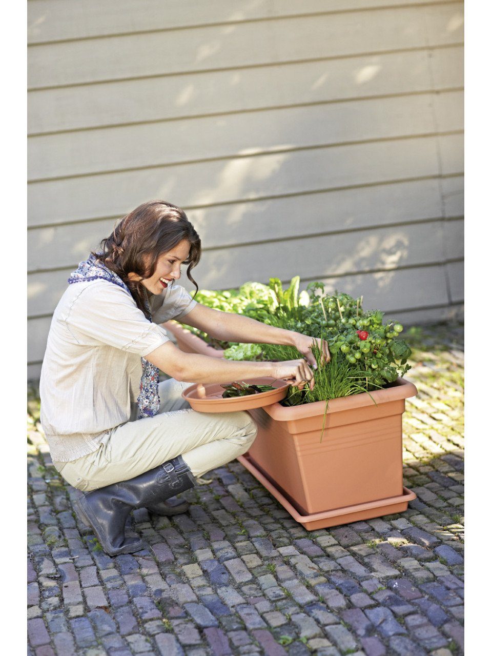 Elho Blumentopfuntersetzer Elho Untersetzer Green Basics Garden XXL tonrot günstig online kaufen