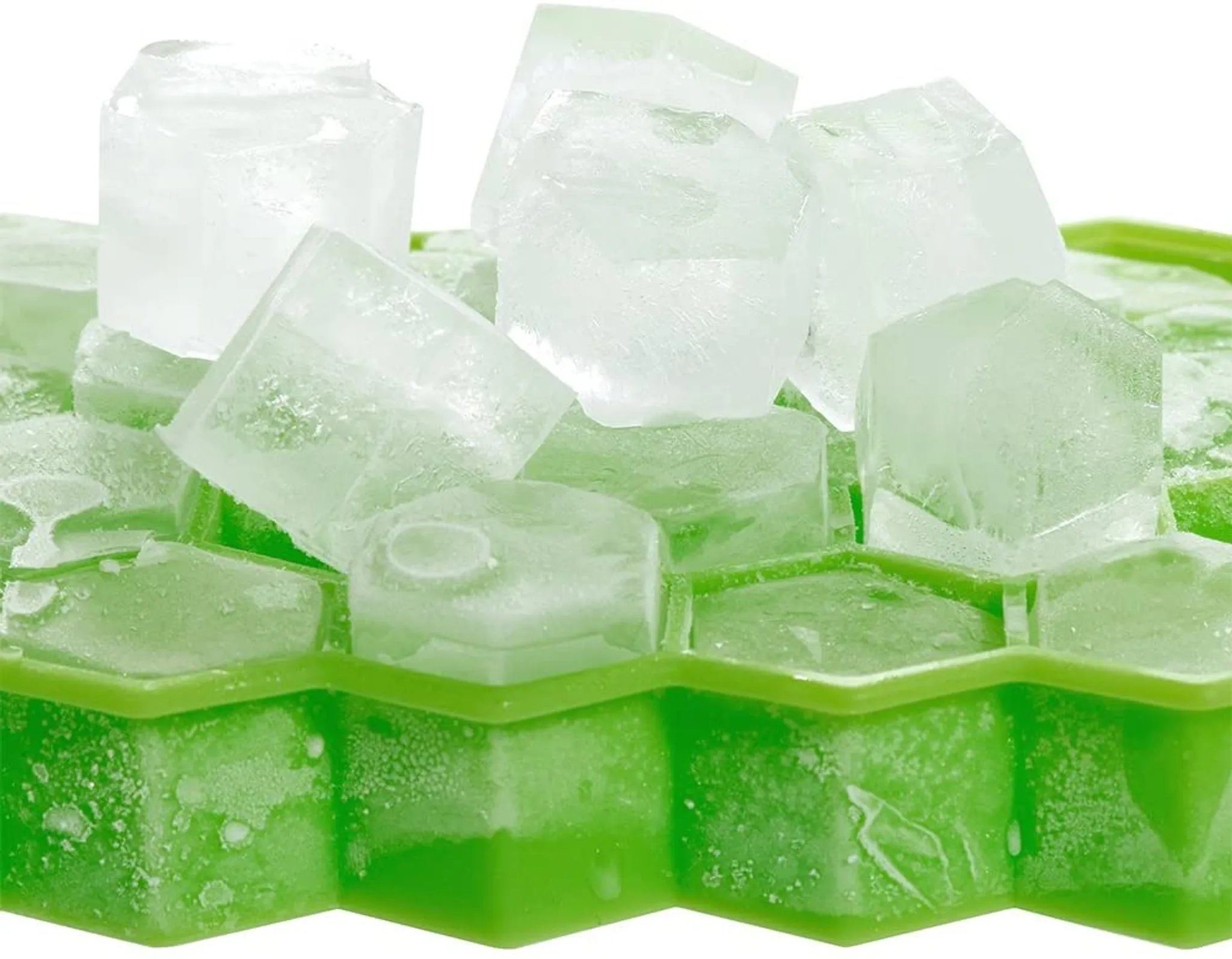 Silikon Eiskugelform [2er Grün Eiswürfelschale MAVURA Eiswürfelbehälter Eiswürfel Eiskugeln Design Form Set] Eiswürfelbereiter Waben Eiswürfelform