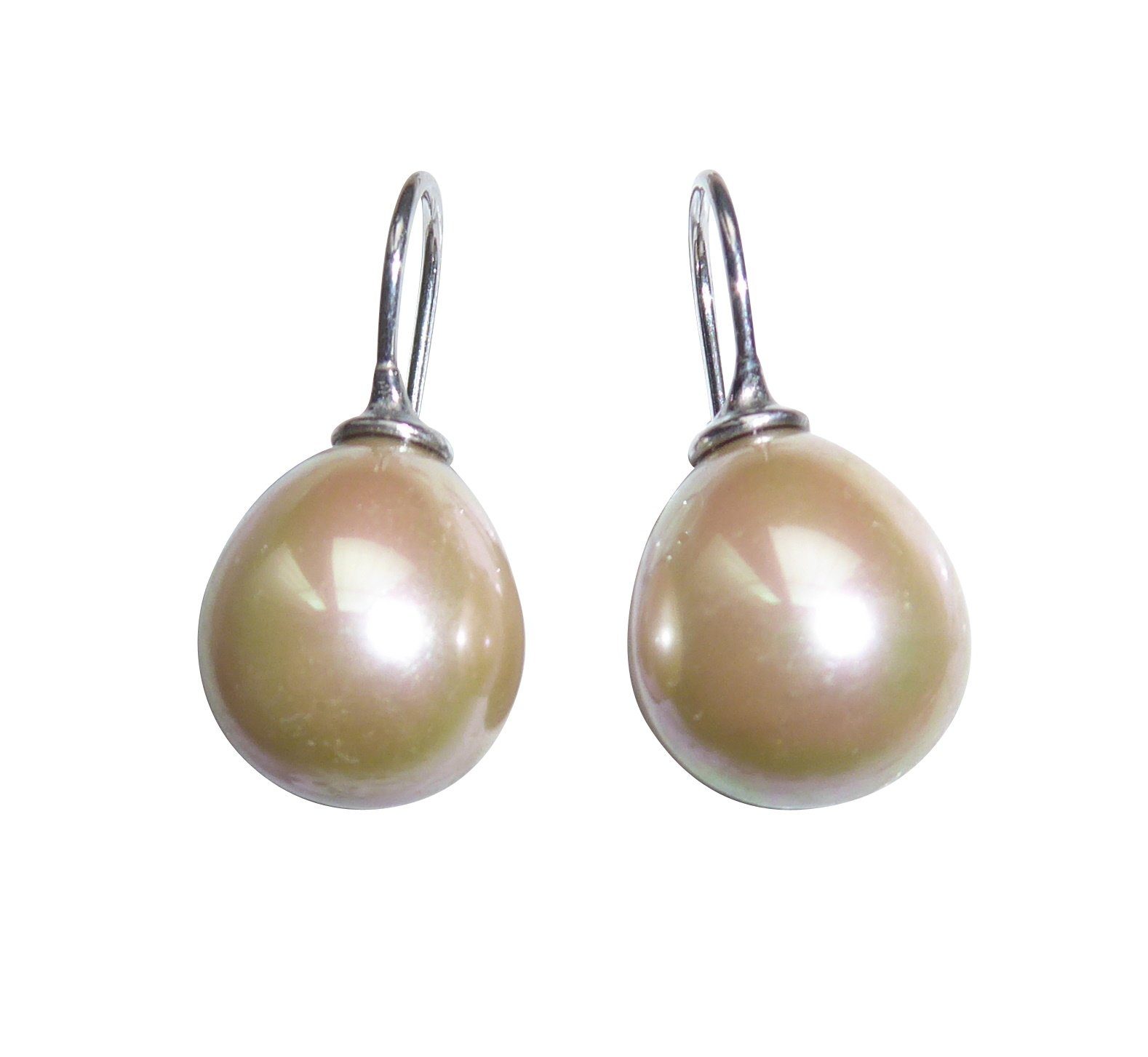 Mugello Perlenohrringe Dina puder silber zeitlos Basic-Ohrringe Büro, made in Germany Heide Heinzendorff, Perlenschmuck für Frauen