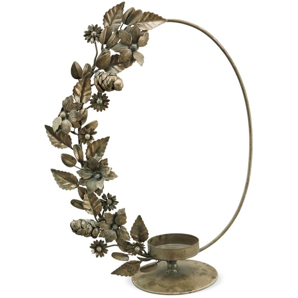matches21 HOME & HOBBY Торшеры Торшеры Ring Blätter Blumen Dekokranz braun 23x10x32 cm (1 St)
