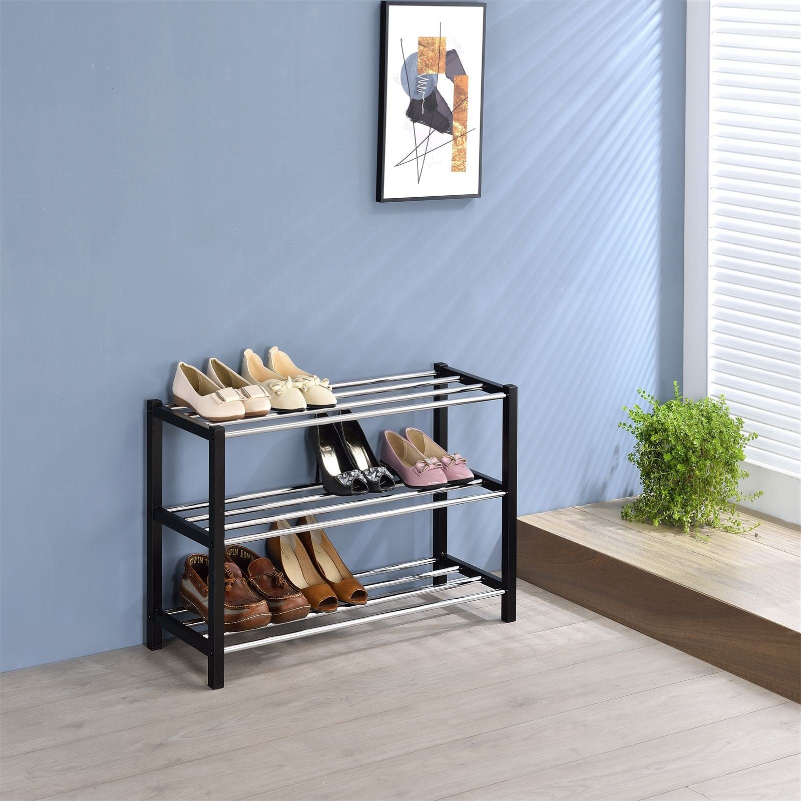 IDIMEX Schuhregal DUBLIN, Schuhständer mit 3 Ablagen 80cm breit Schuhaufbew günstig online kaufen