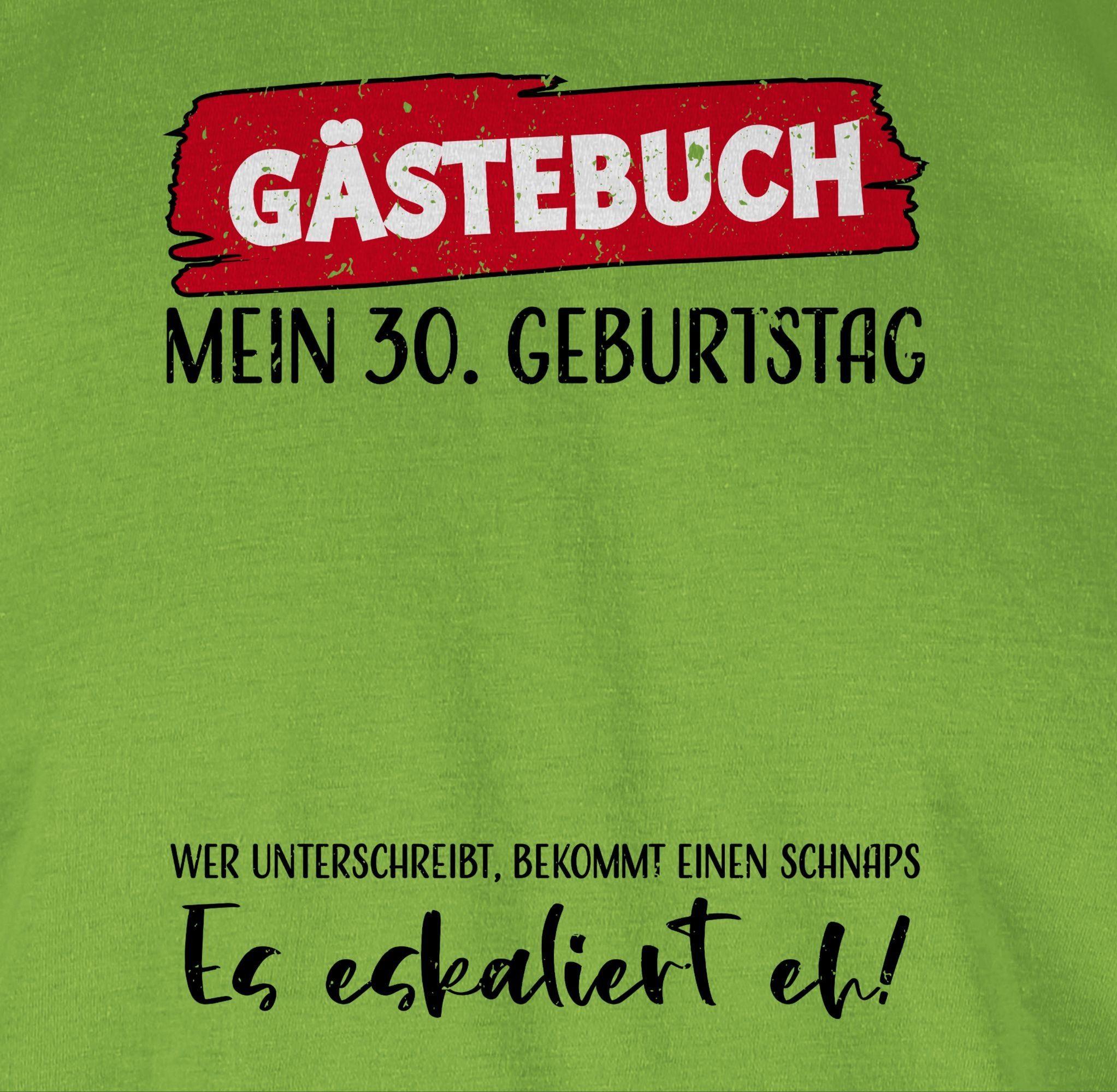 Geburtstag Shirtracer 30. T-Shirt Hellgrün Geburtstag 30. Gästebuch 03